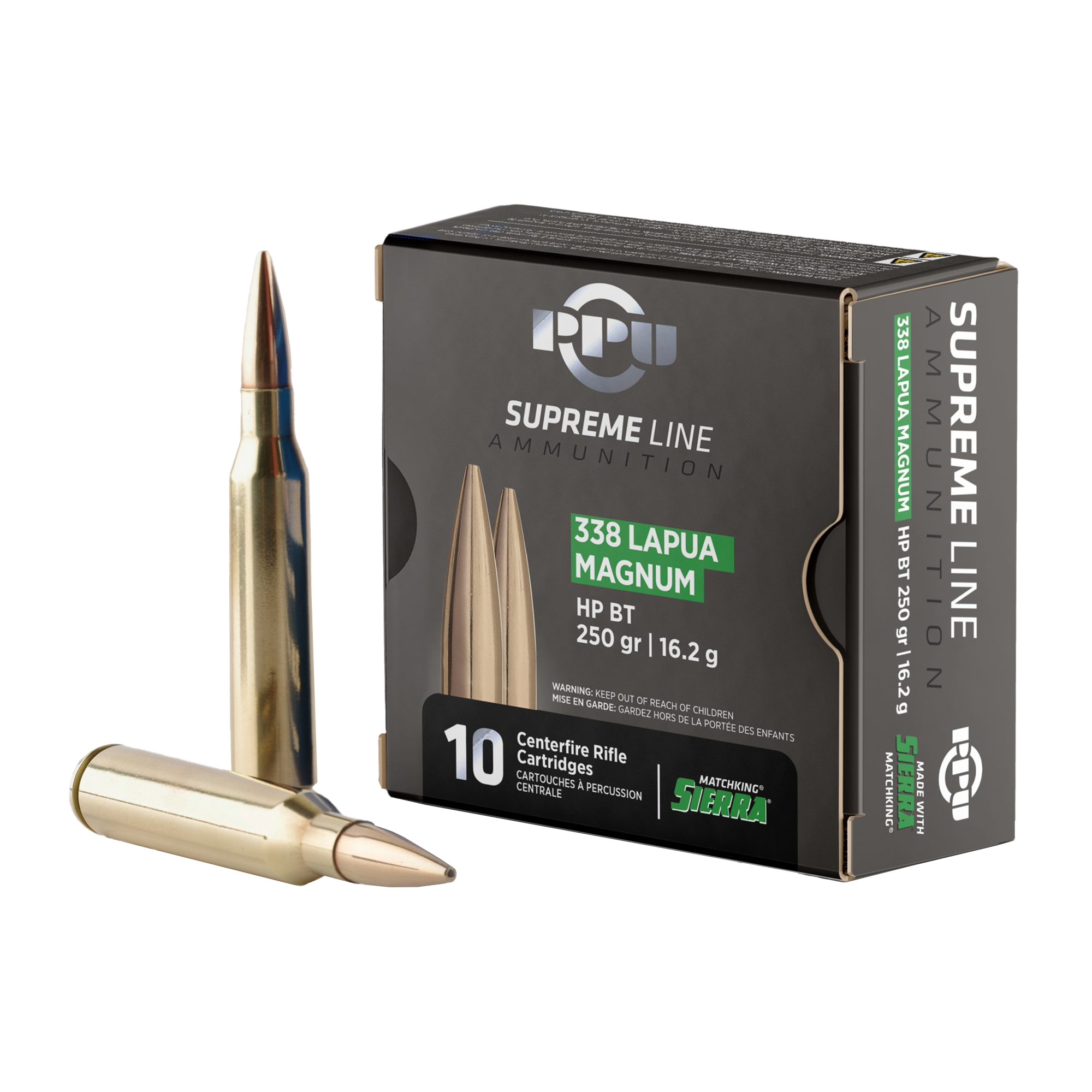 PPU Supreme 338lap 250 Grain HPBT 10/200 bulk ammo product image