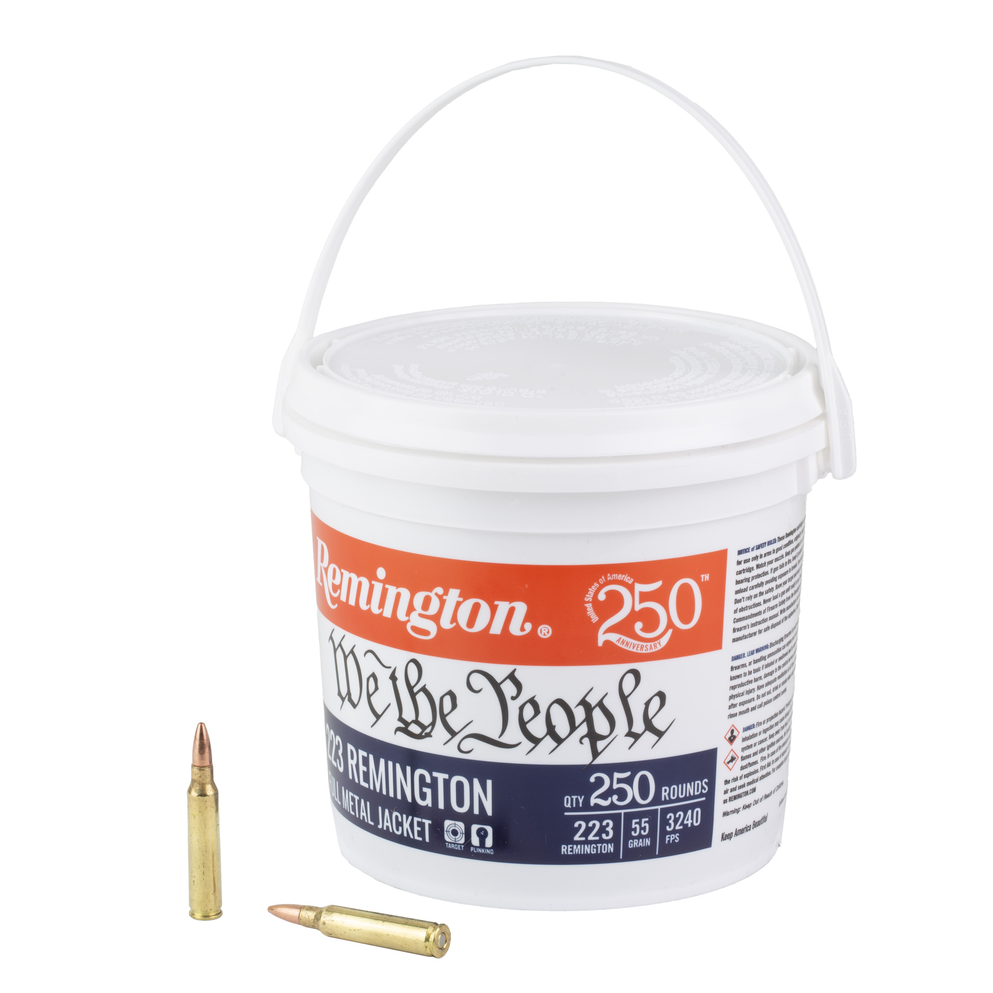 Remington 223rem 55 Grain FMJ 250 Rounds Bucket Wtp bulk ammo product image