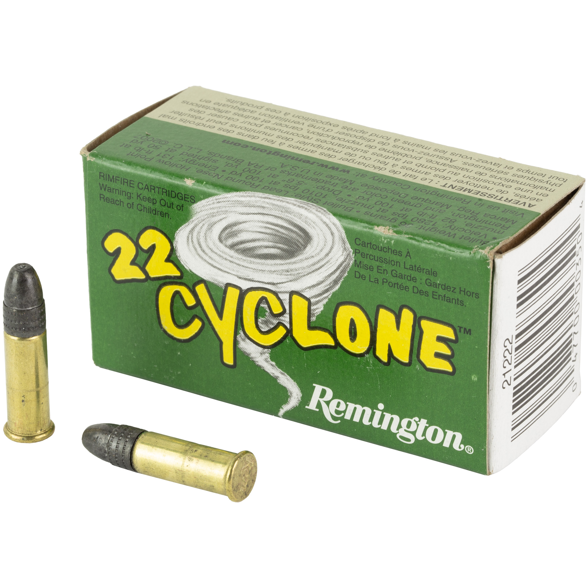 Remington Cyclone 22 LR 36 Grain HP 50/5000 bulk ammo product image