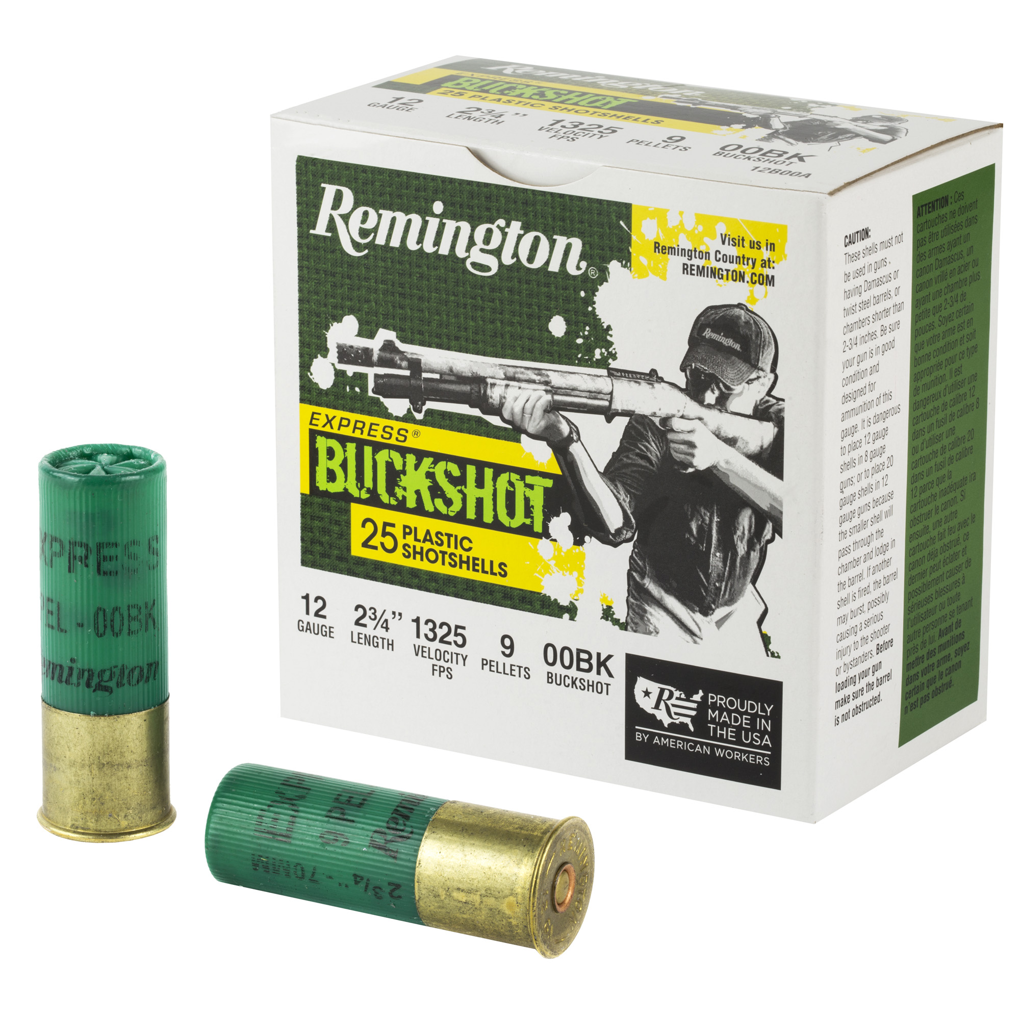 Remington Exp 12 Gauge 2.75″ 00 Bck 25/250 bulk ammo product image