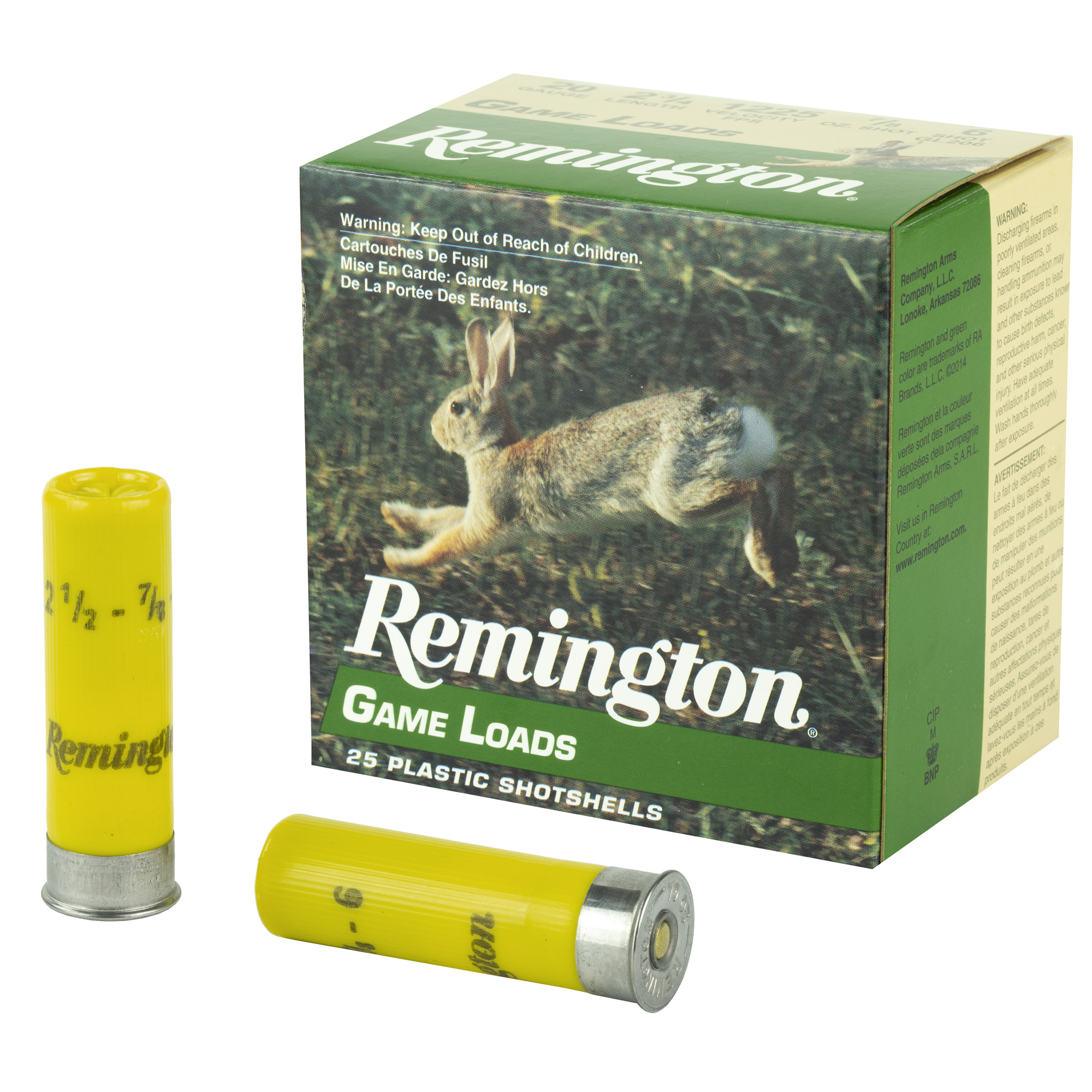 Remington Gam Load 20 Gauge 2″ 3/4″ #6 25/250 bulk ammo product image