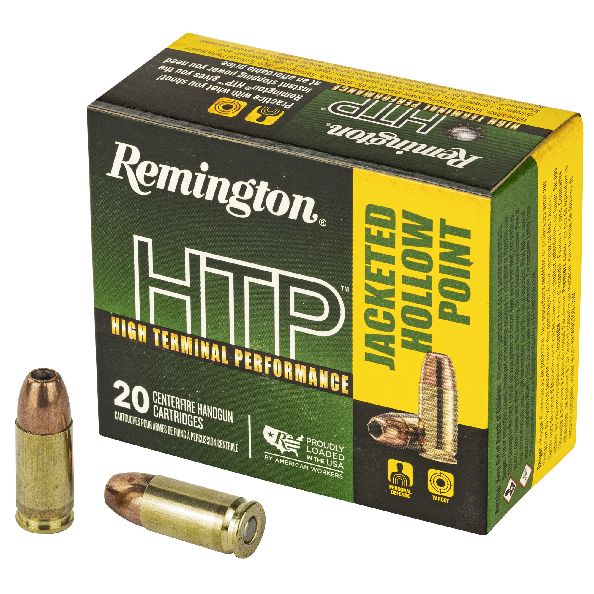 Remington Htp 9mm 147 Grain JHP 20/500 bulk ammo product image