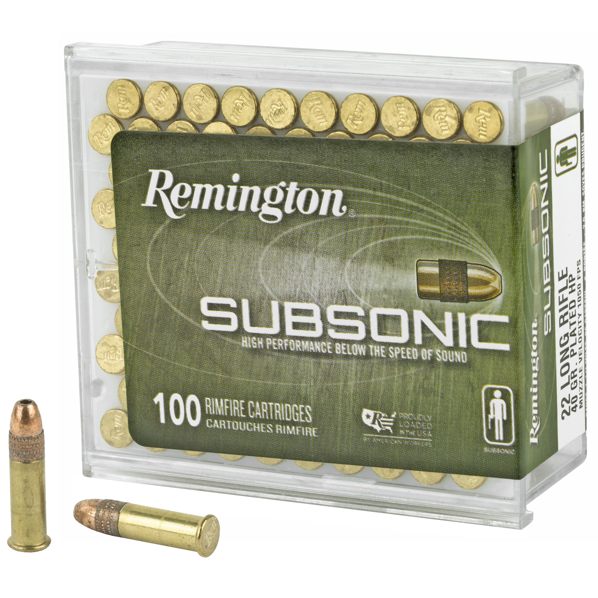 Remington Subsonic 22 LR 40 Grain HP 100/5000 bulk ammo product image