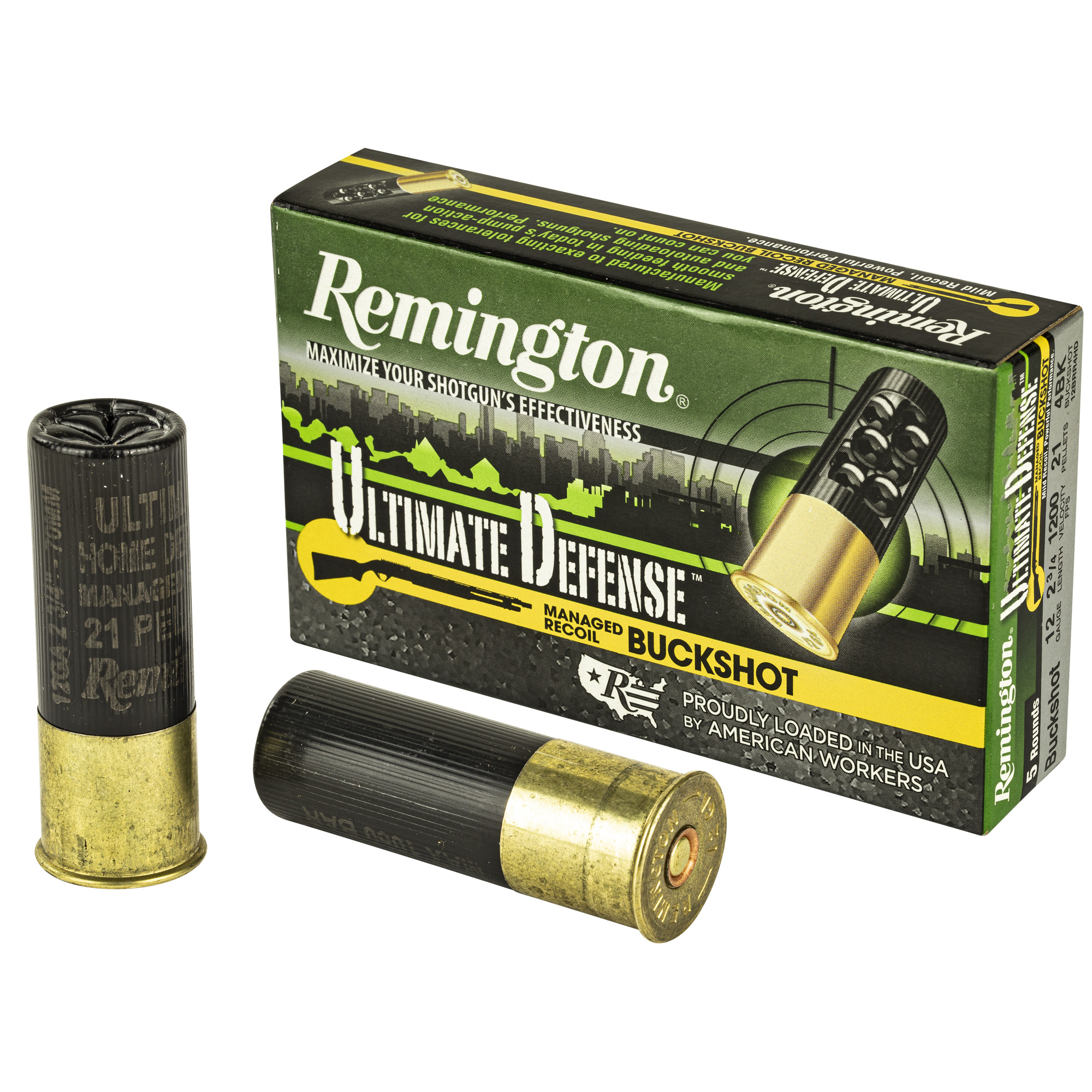 Remington Ult Def 12 Gauge 2.75″ 4 Buck 5/100 bulk ammo product image