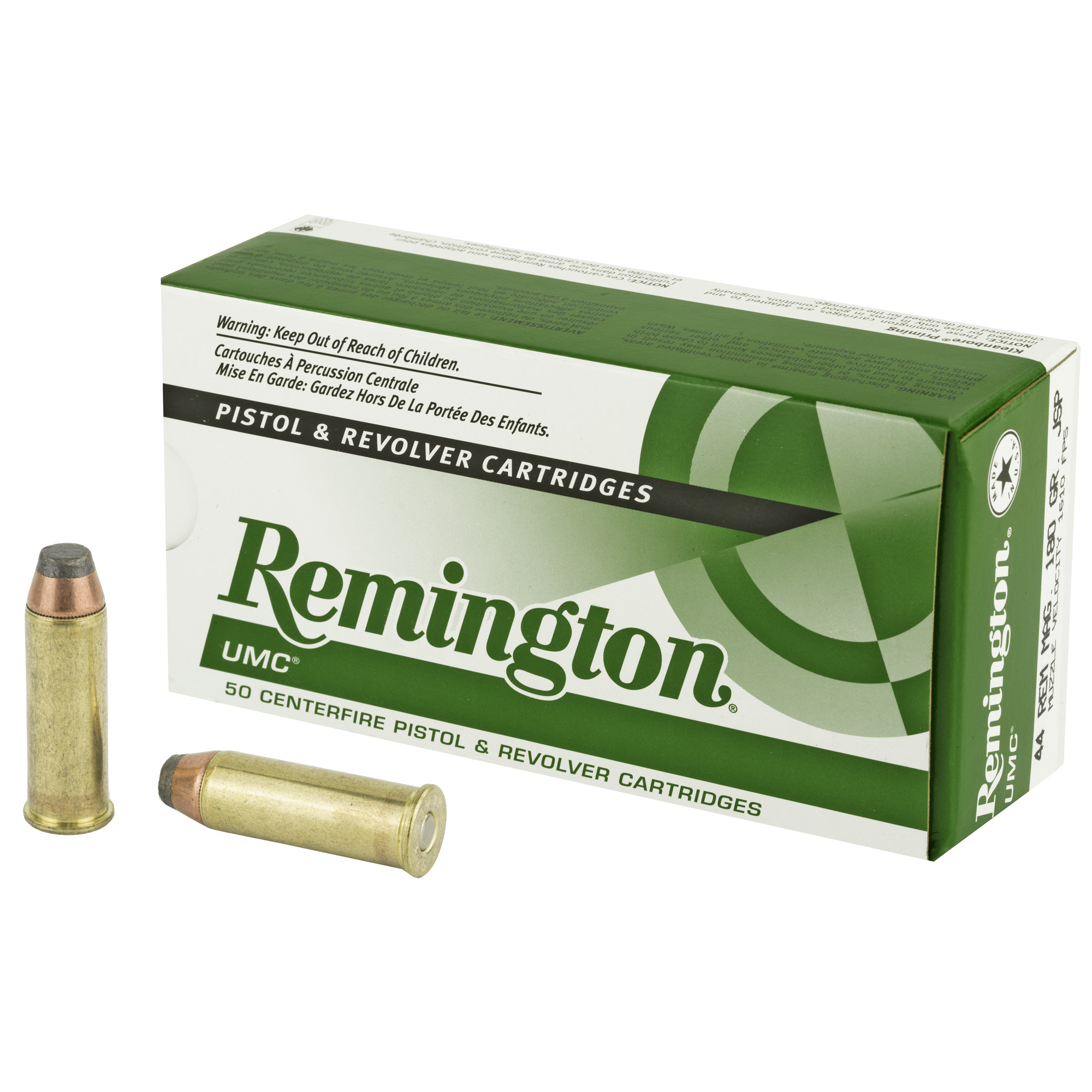 Remington Umc 44mag 180 Grain JSP 50/500 bulk ammo product image