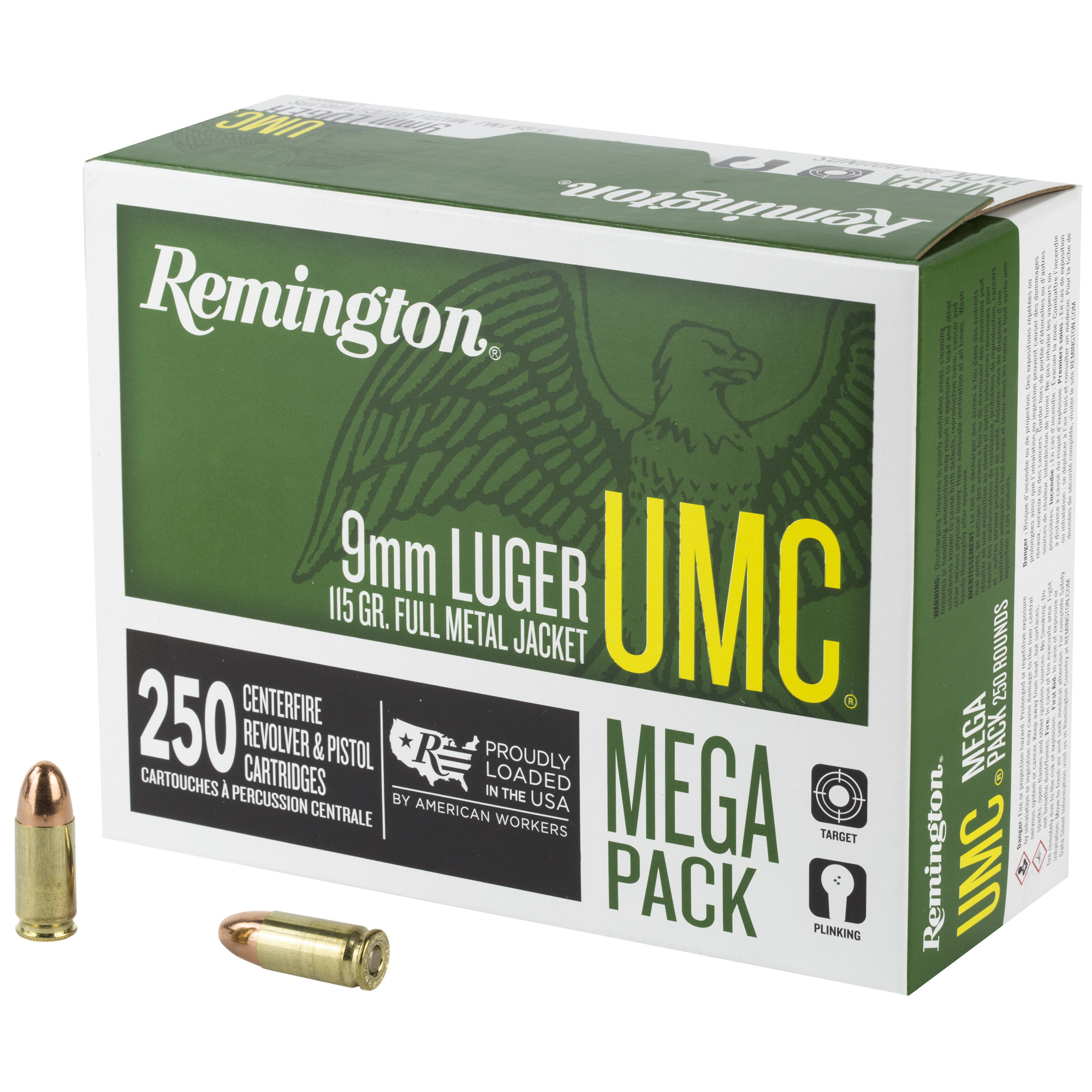Remington Umc Mp 9mm 115 Grain FMJ 250/1000 bulk ammo product image
