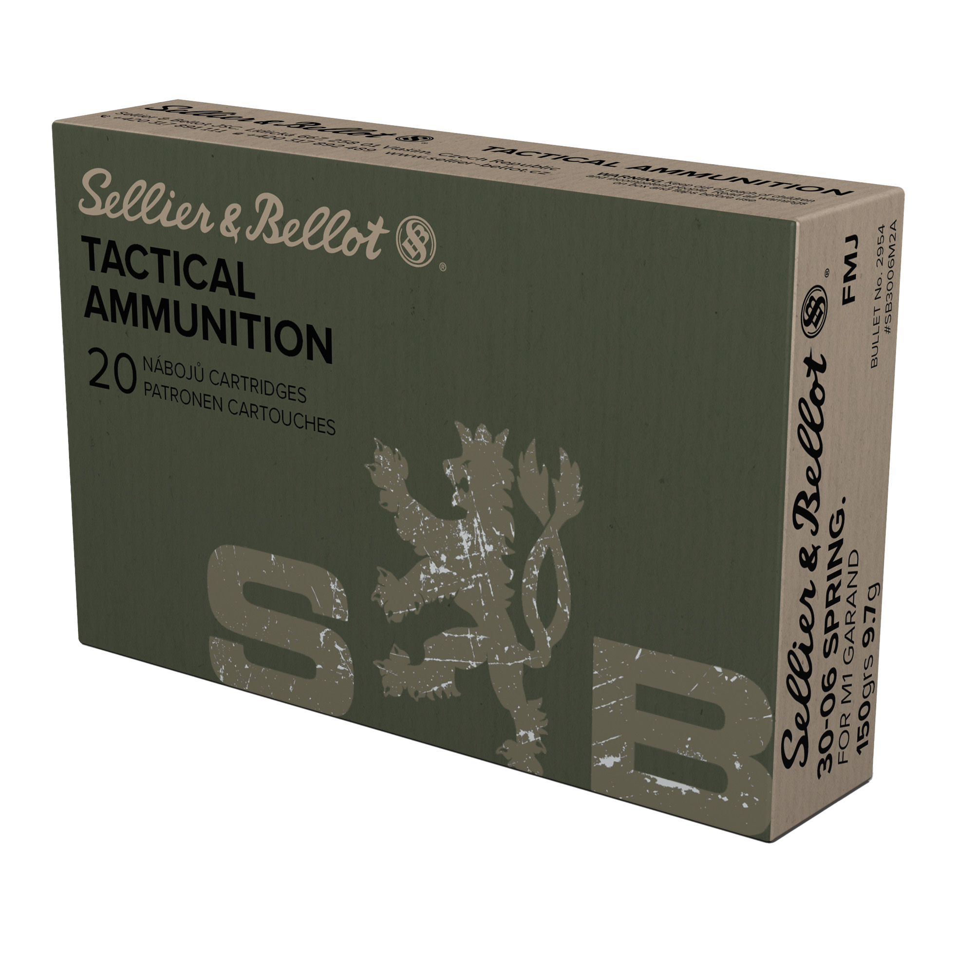 S&B 30-06 M1 Garand 150 Grain FMJ 20/400 bulk ammo product image