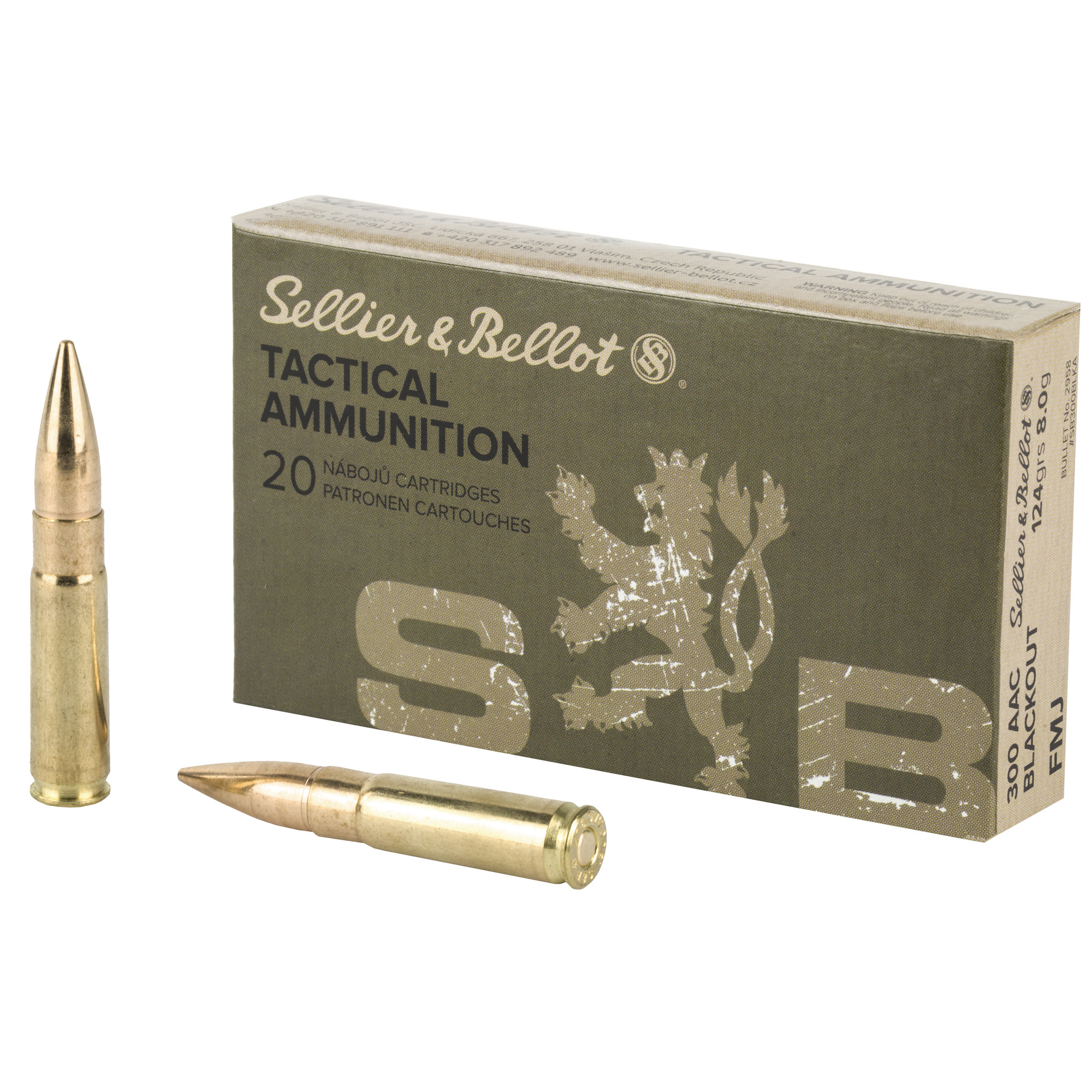 S&B 300 BLK 124 Grain FMJ 20/1000 bulk ammo product image