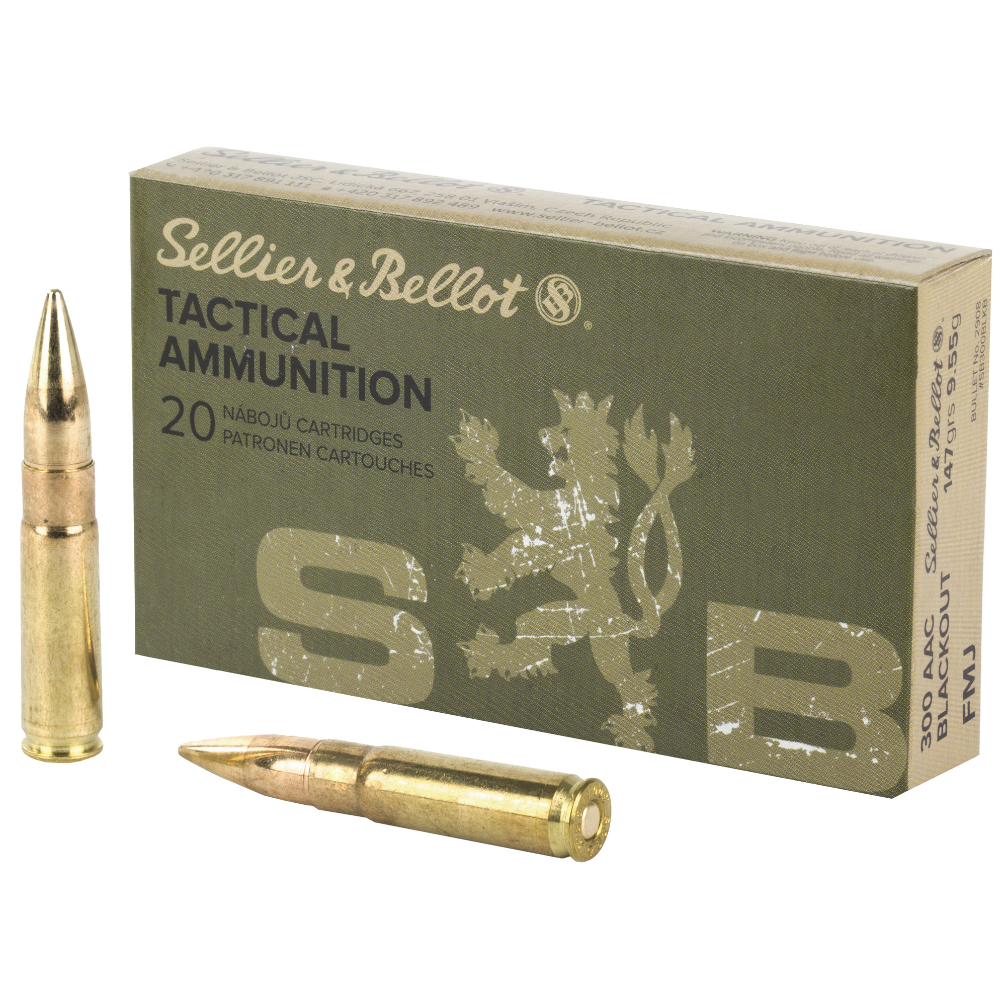 S&B 300 BLK 147 Grain FMJ 20/1000 bulk ammo product image