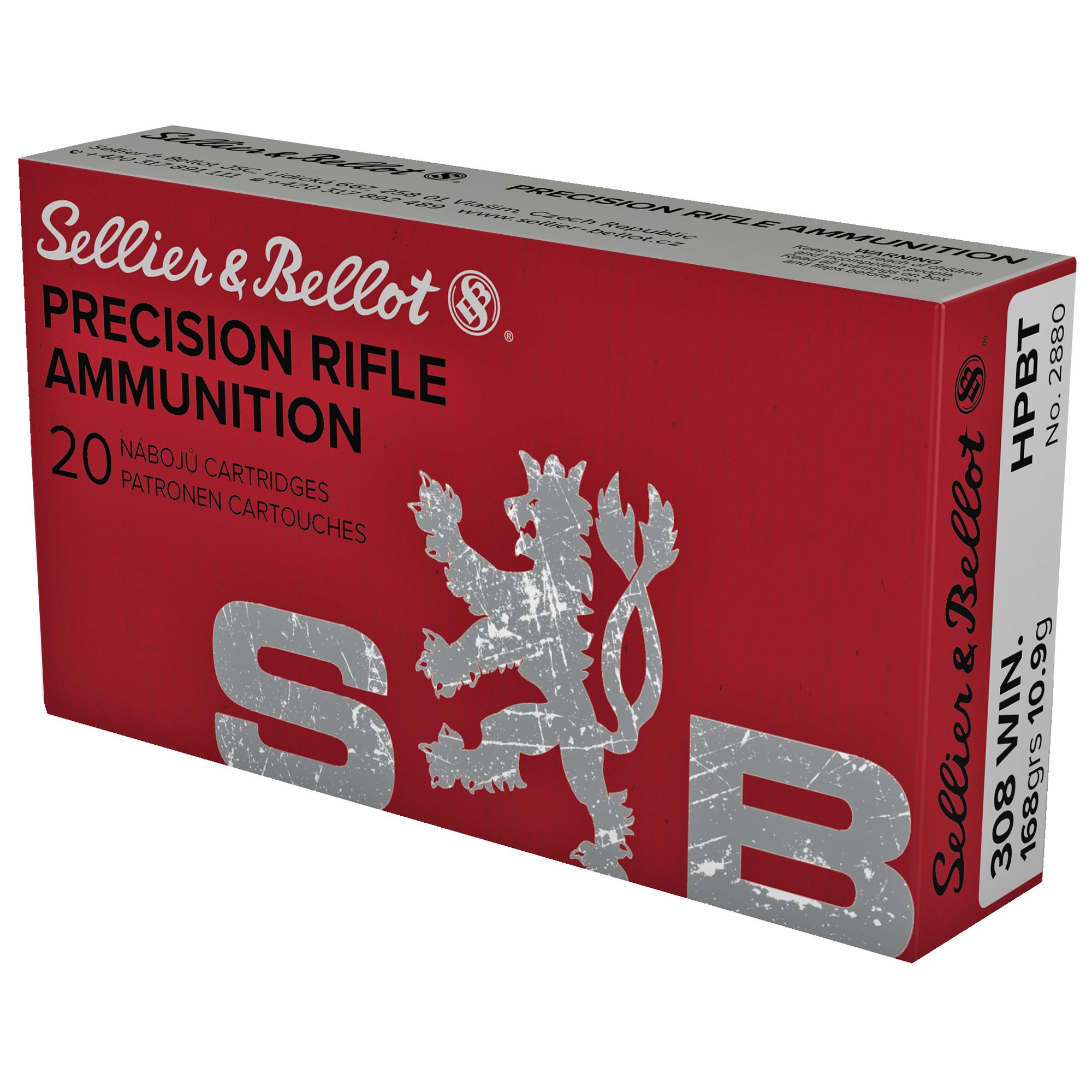 S&B 308 Win 168 Grain HPBT 20/500 bulk ammo product image