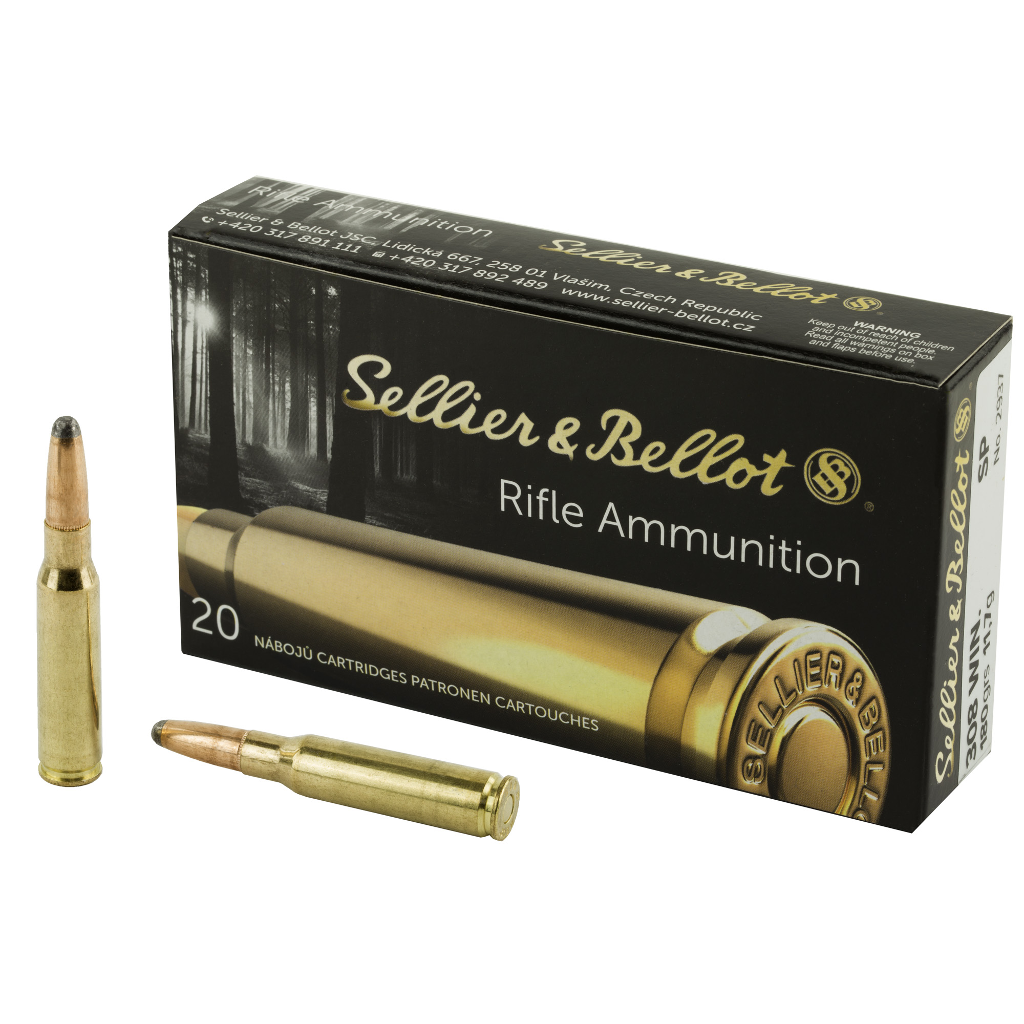 S&B 308win 180 Grain SP 20/500 bulk ammo product image