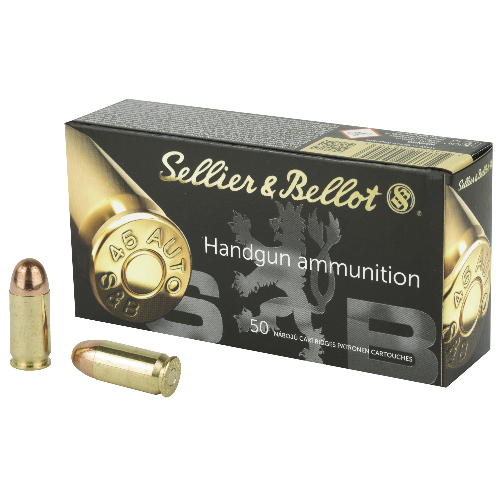 S&B 45 ACP 230 Grain FMJ 50/1000 bulk ammo product image
