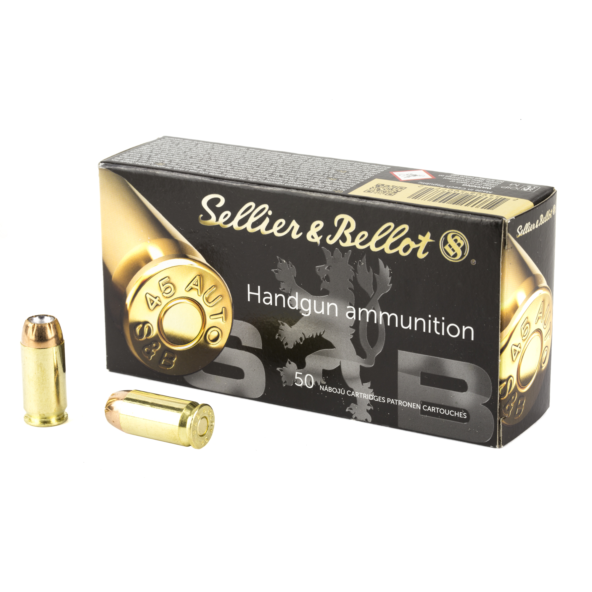 S&B 45 ACP 230 Grain JHP 50/1000 bulk ammo product image