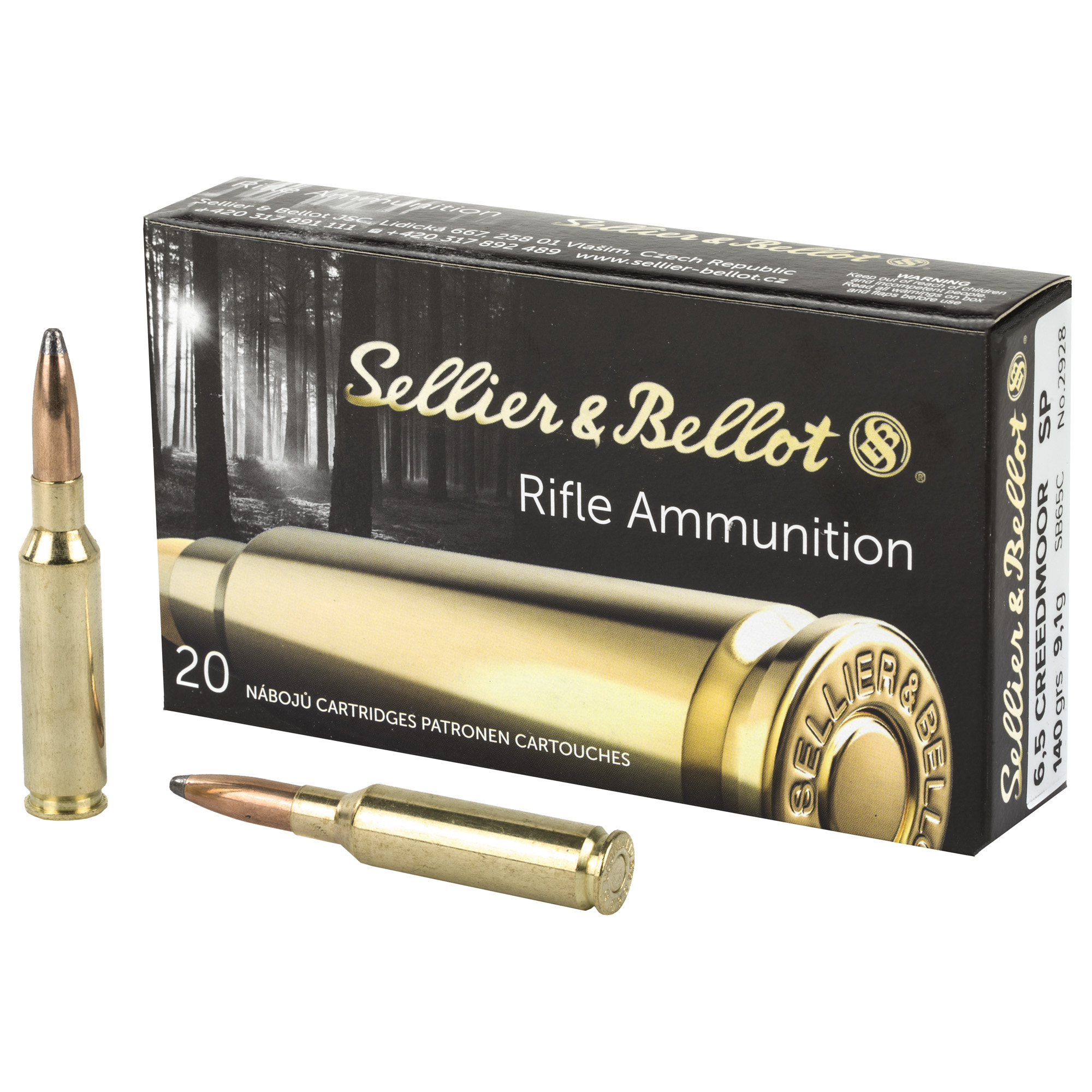 S&B 6.5 Creedmoor 140 Grain SP 20/500 bulk ammo product image