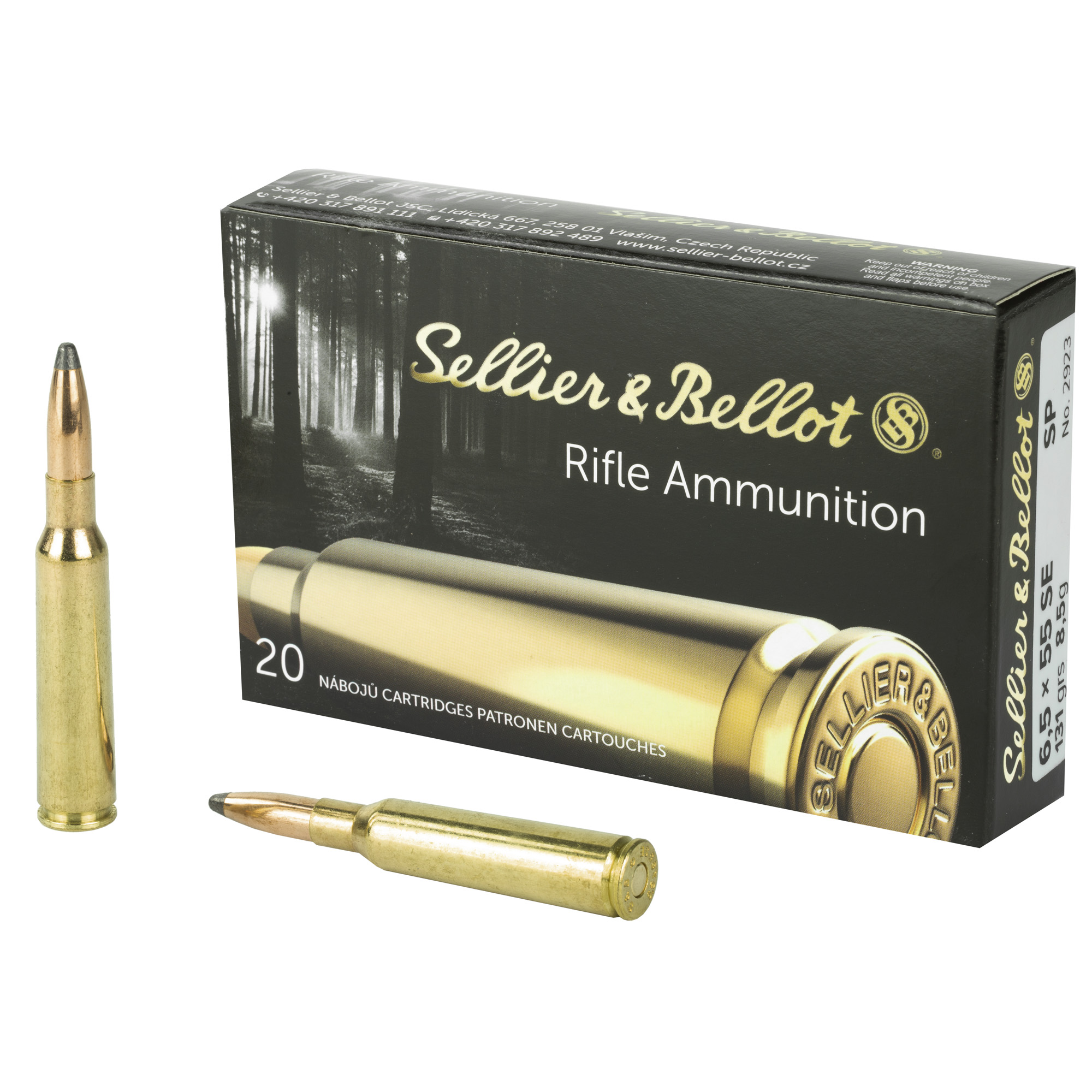 S&B 6.5x55sw 131 Grain SP 20/400 bulk ammo product image