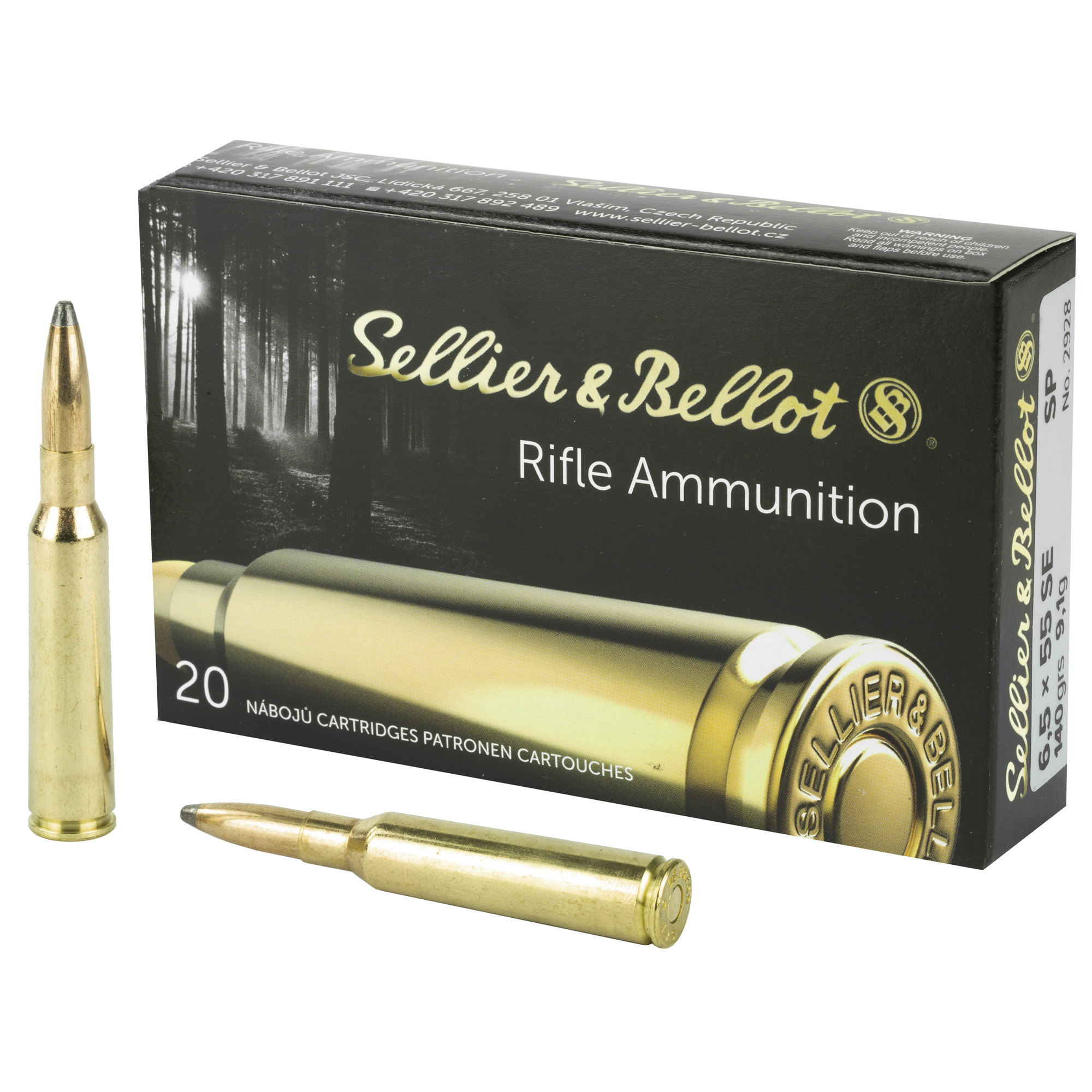 S&B 6.5x55sw 140 Grain SP 20/400 bulk ammo product image