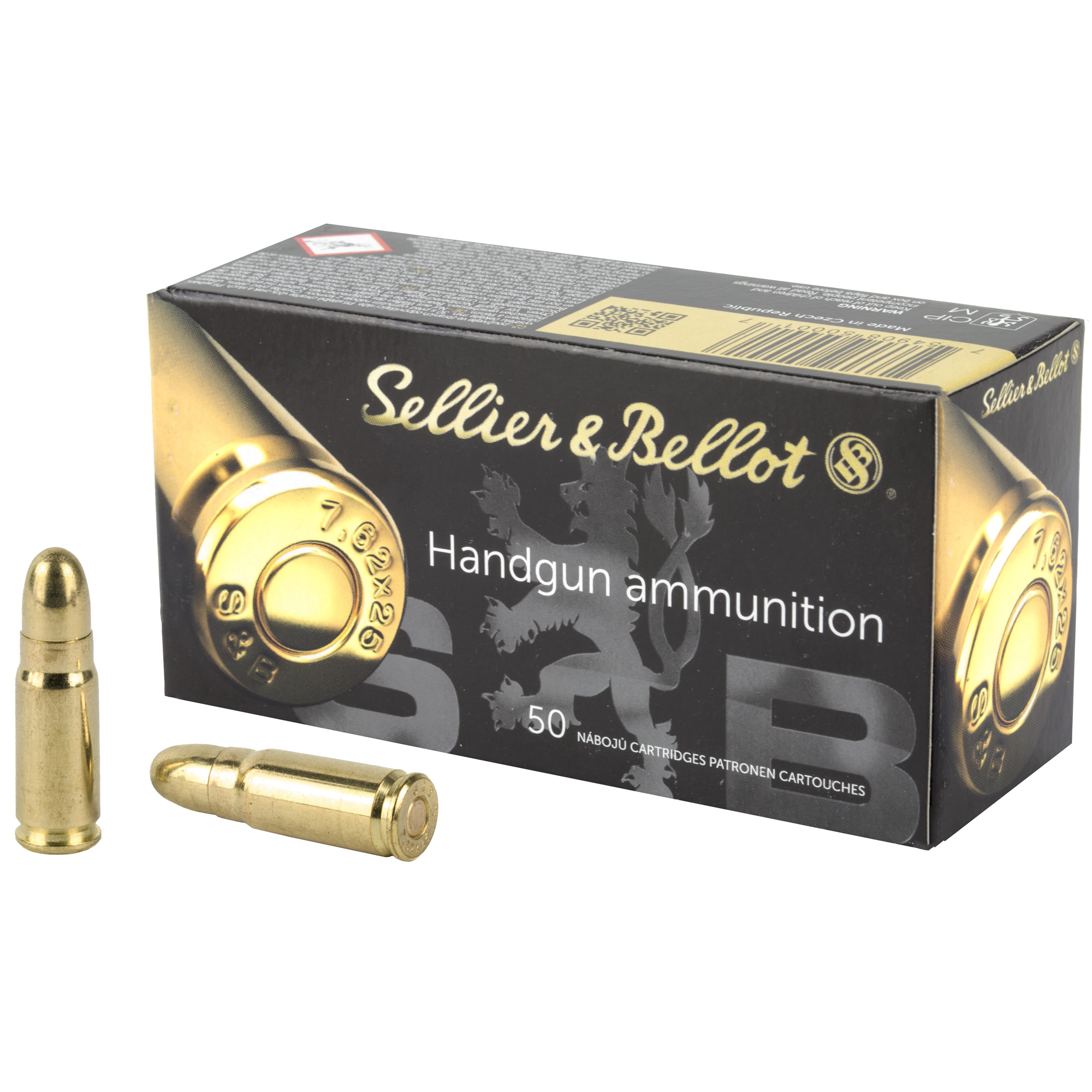 S&B 7.62×25 85 Grain FMJ 50/1500 bulk ammo product image