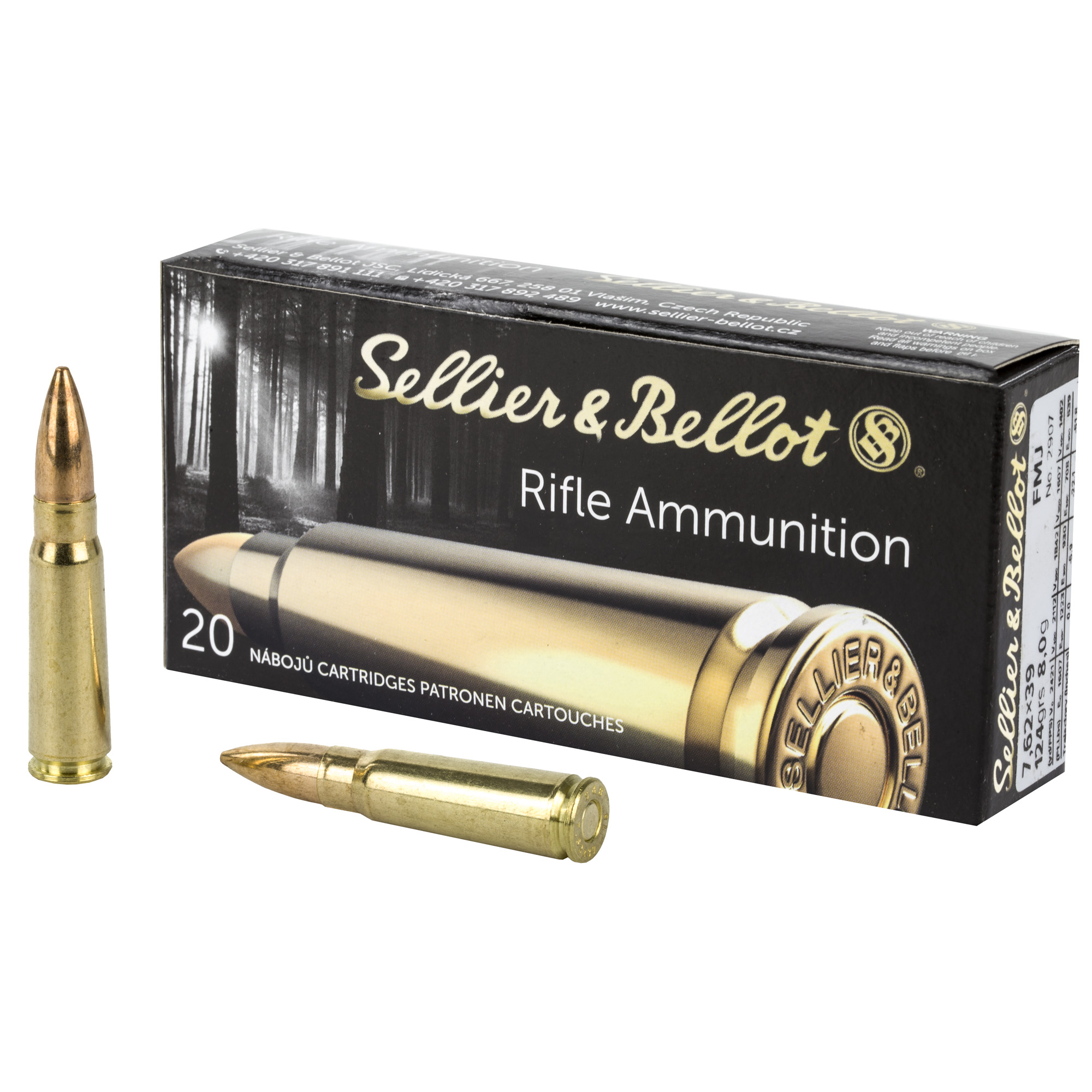 S&B 762×39 124 Grain FMJ 20/600 bulk ammo product image