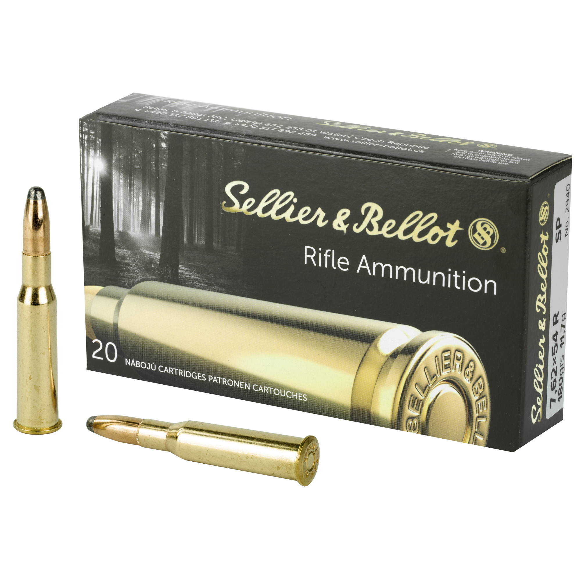 S&B 762x54r 180 Grain SP 20/400 bulk ammo product image