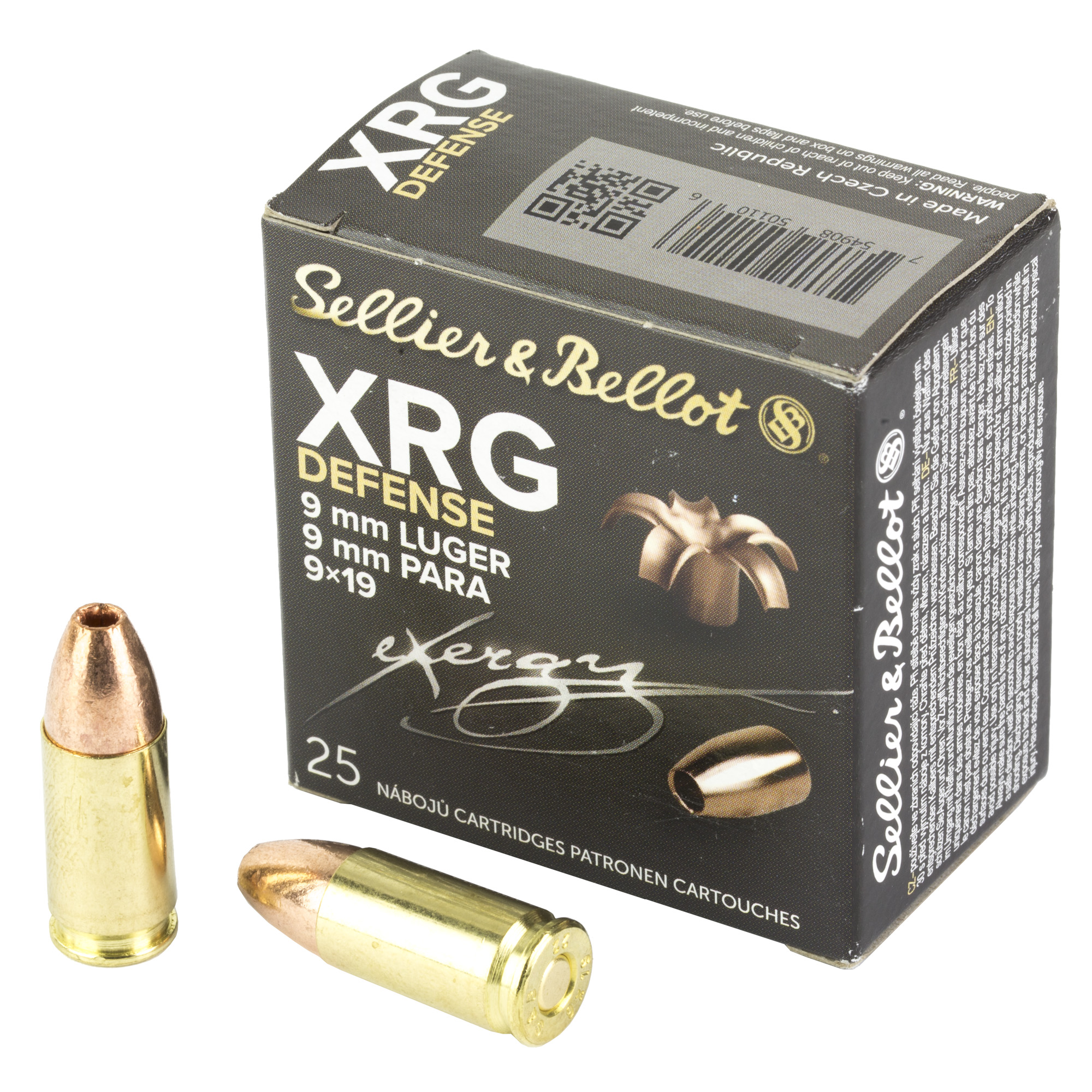 S&B 9mm 100 Grain Xrg 25/1000 bulk ammo product image