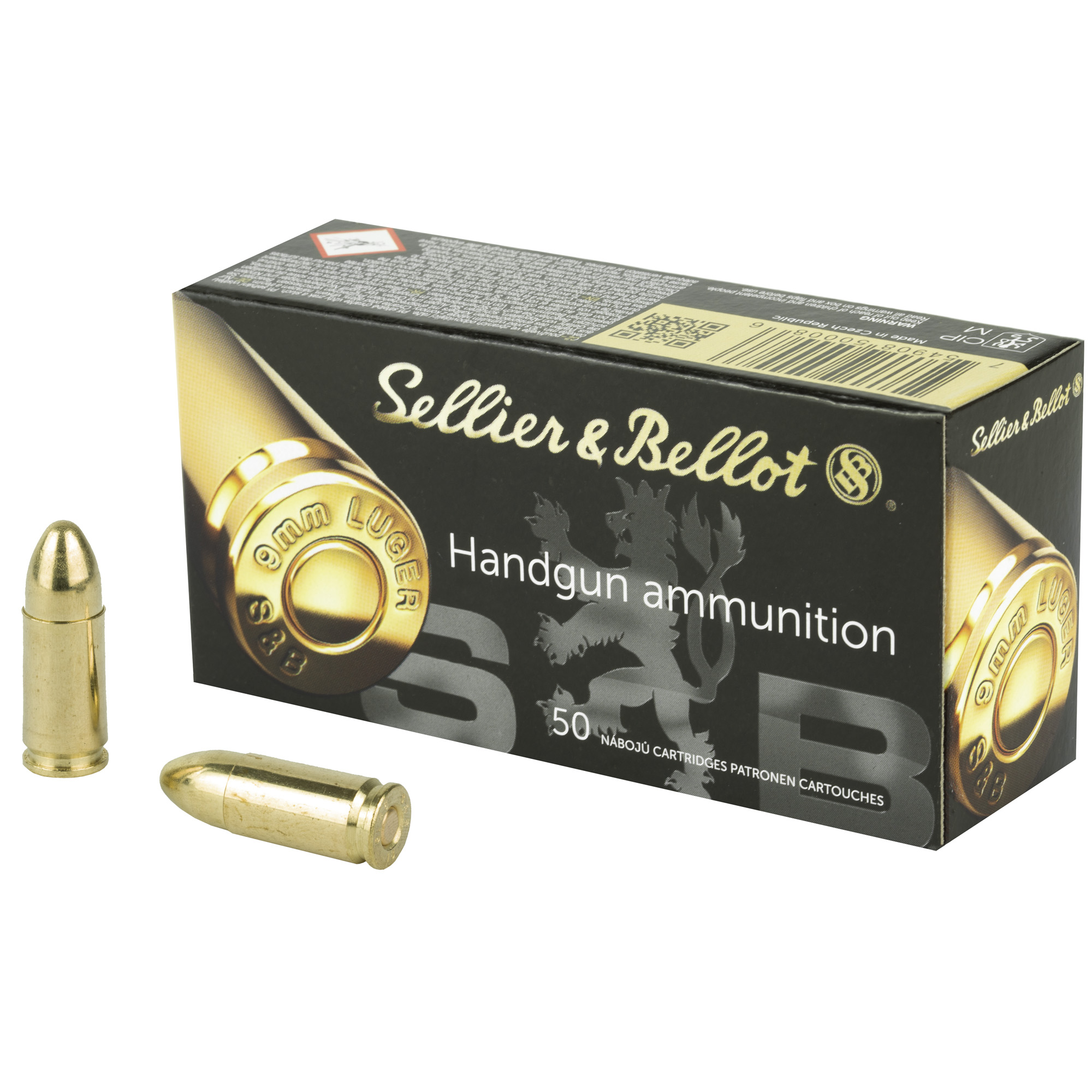 S&B 9mm 115 Grain FMJ 50/1000 bulk ammo product image