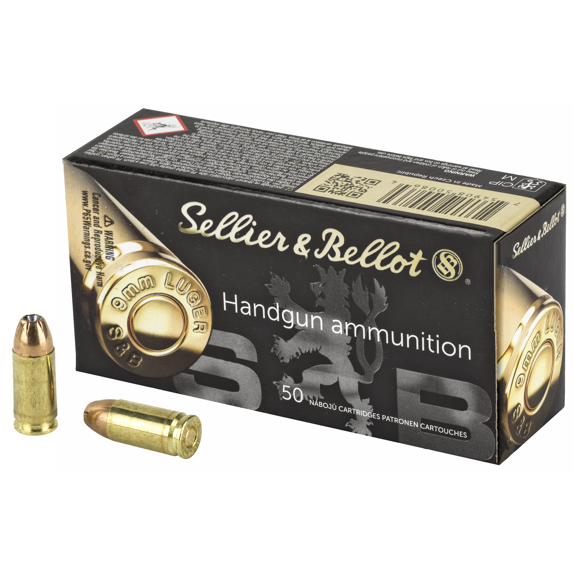 S&B 9mm 124 Grain JHP 50/1000 bulk ammo product image