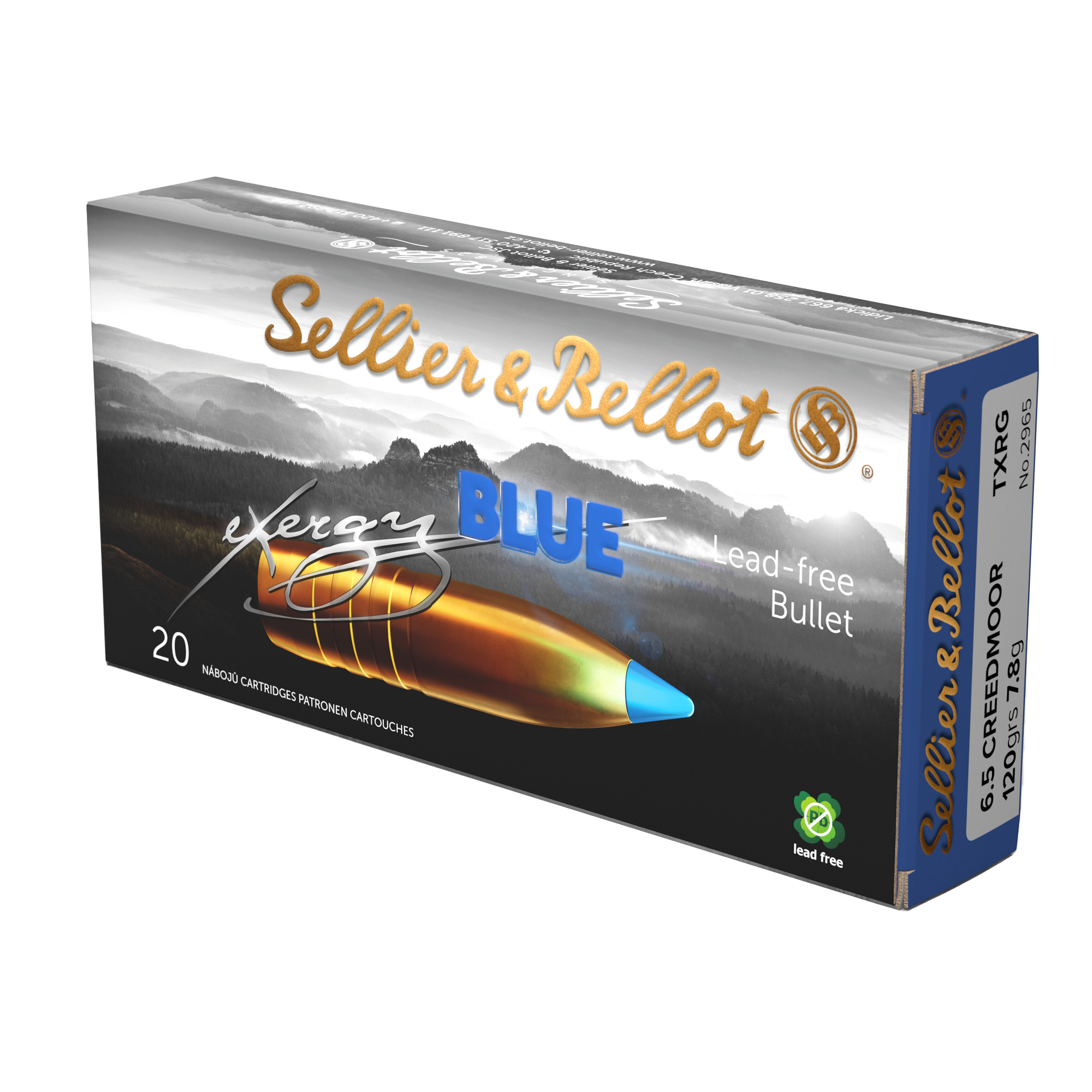 S&B Exergy Blu 6.5 Creedmoor 120 Grain 20/500 bulk ammo product image