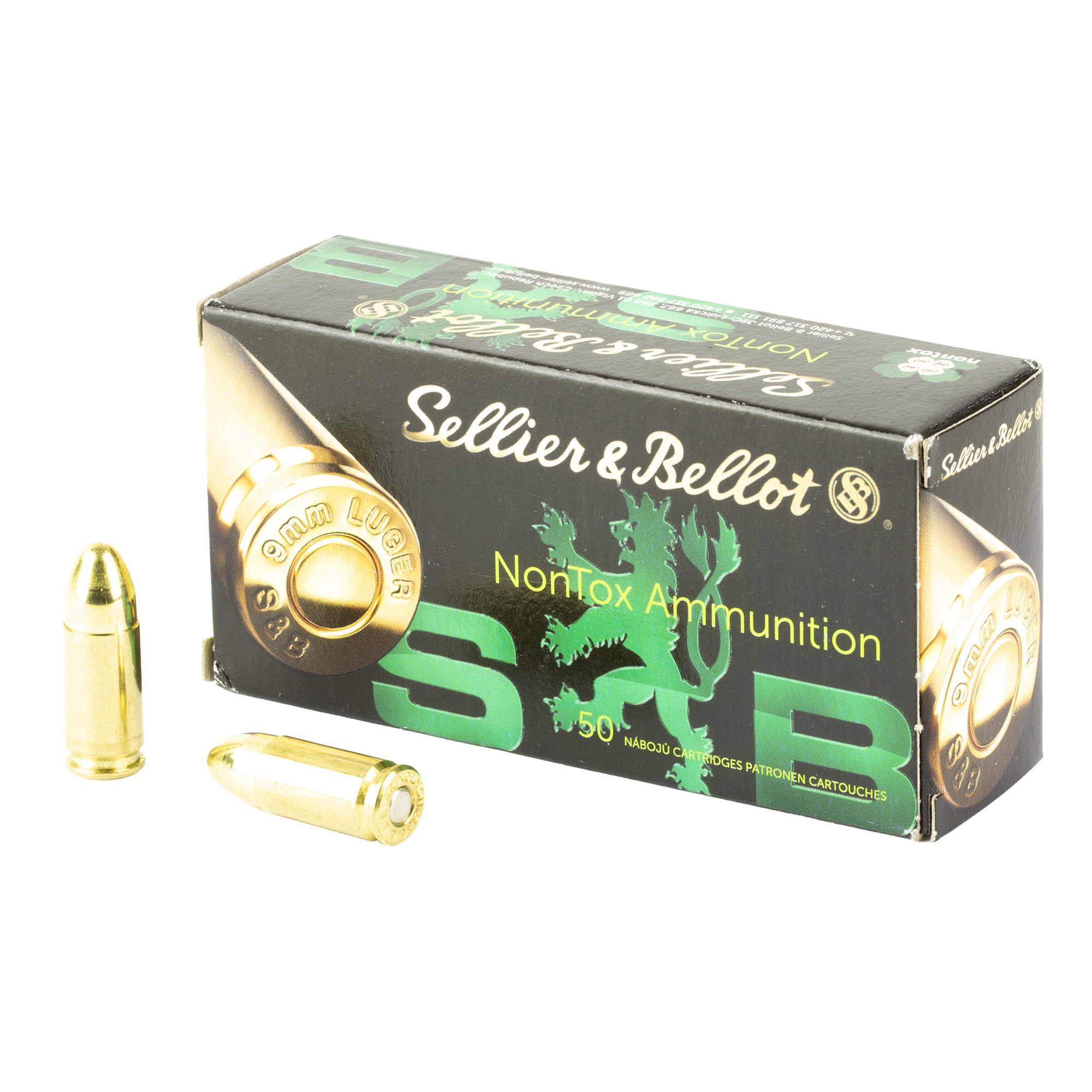 S&B Non Tox 9mm 124 Grain Tfmj 50/1000 bulk ammo product image