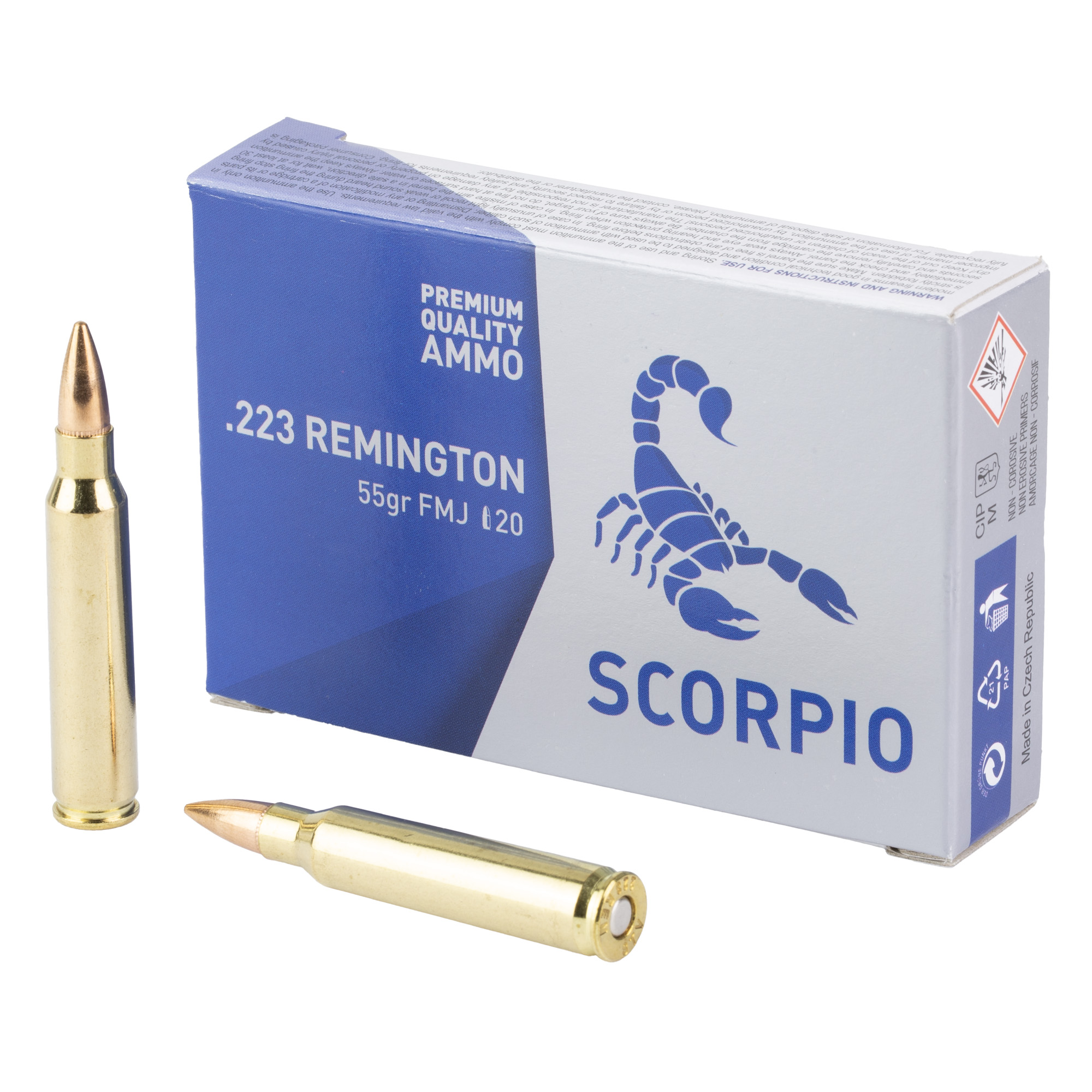 Scorpio Ammo 223rem 55 Grain FMJ 20/1000 bulk ammo product image