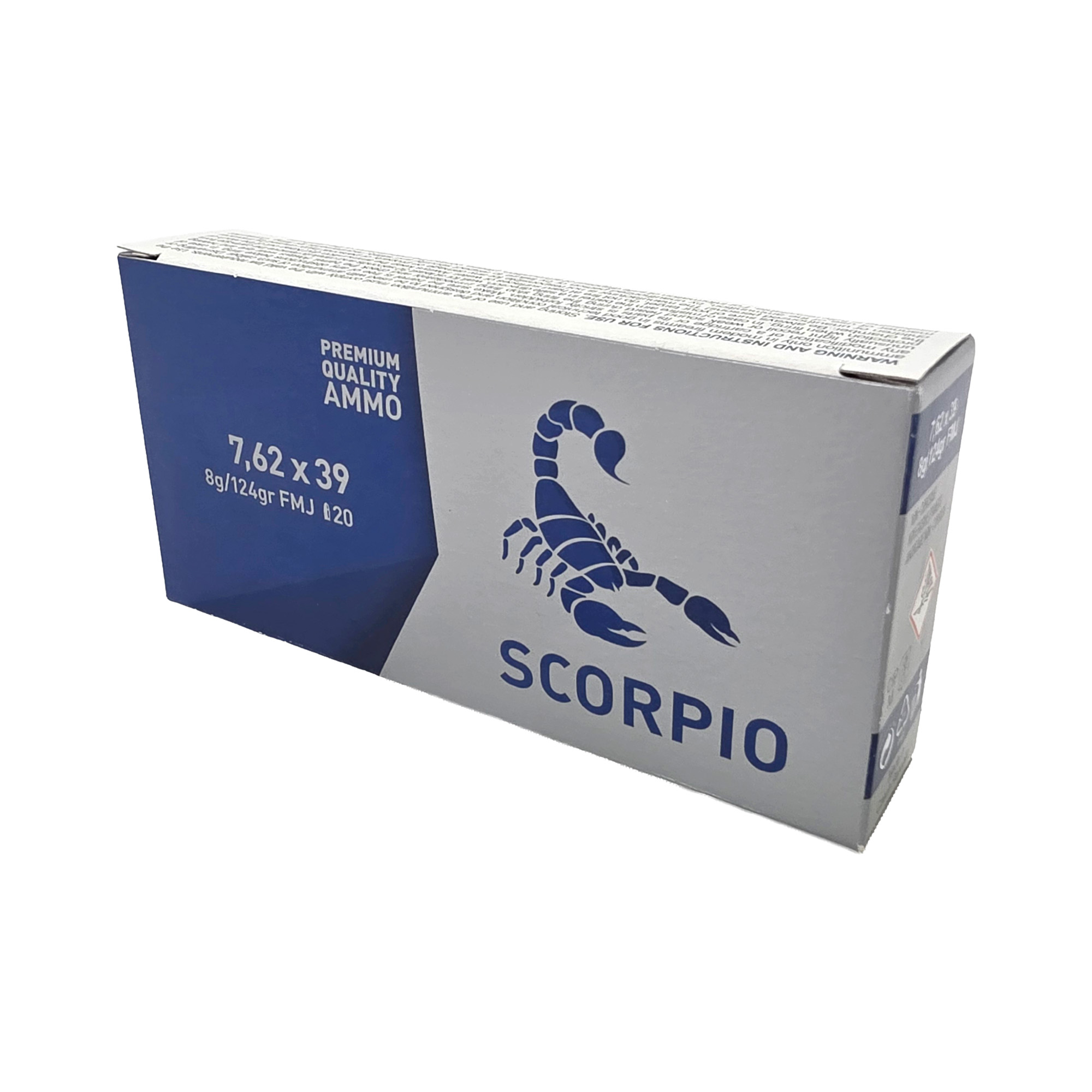 Scorpio Ammo 762×39 124g FMJ 20/800 bulk ammo product image