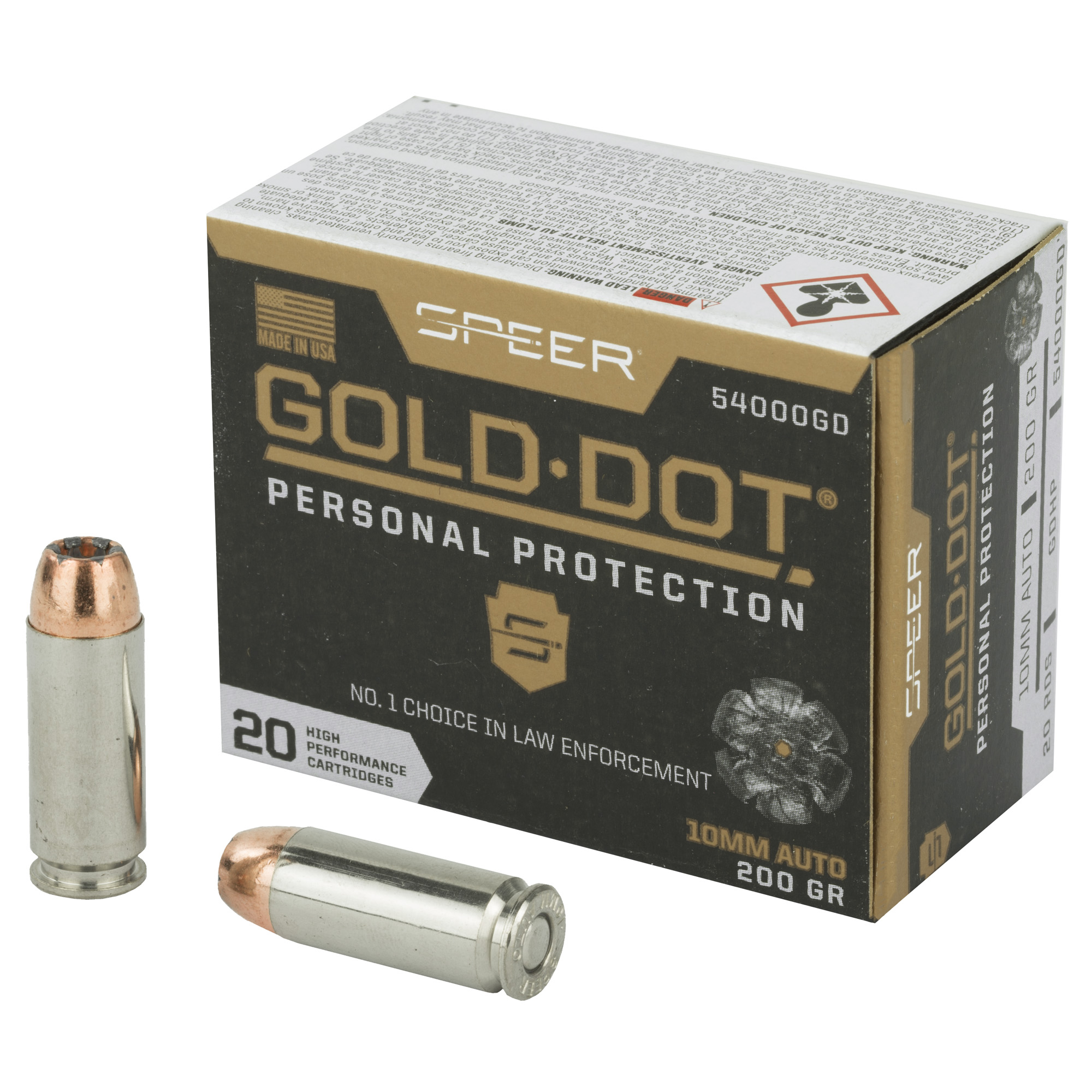 Spr Gold Dot 10mm 200 Grain HP 20/200 bulk ammo product image