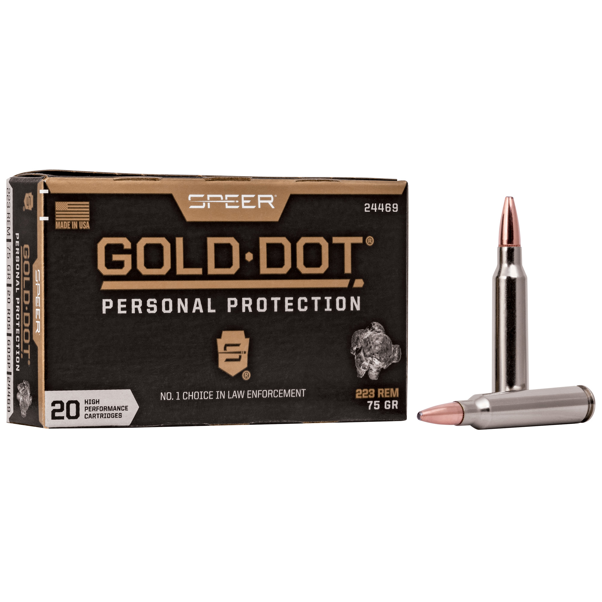 Spr Gold Dot 223 Rem 75 Grain SP 20/200 bulk ammo product image