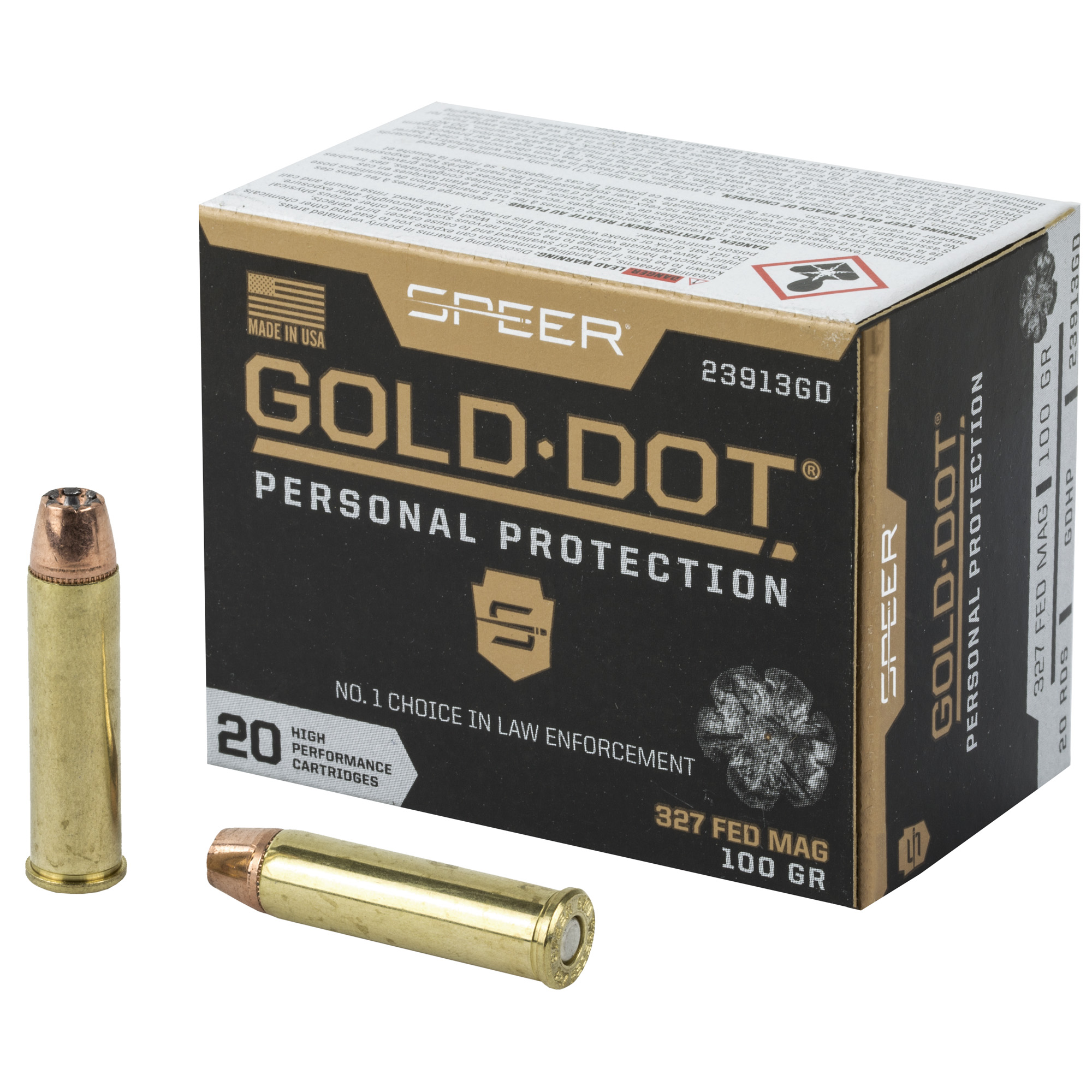 Spr Gold Dot 327fed 100 Grain HP 20/200 bulk ammo product image