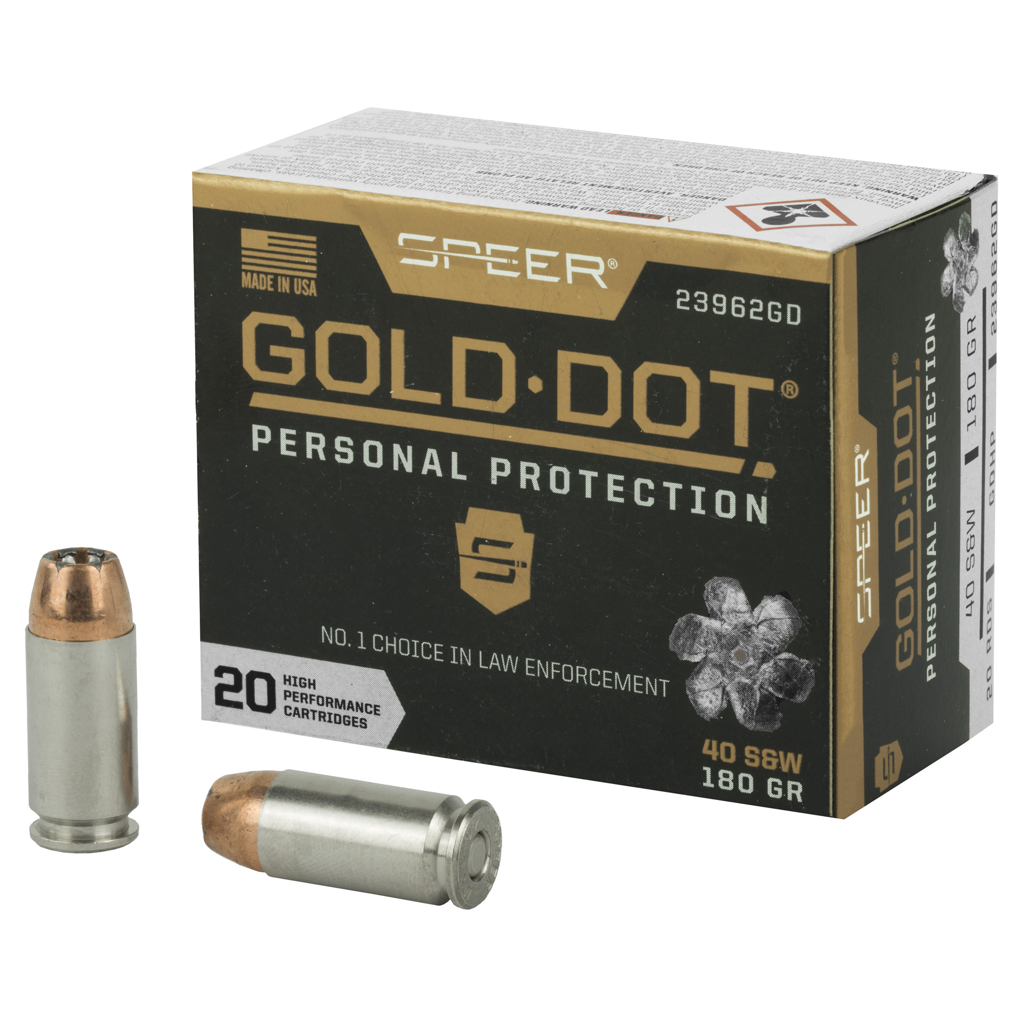 Spr Gold Dot 40sw 180 Grain HP 20/200 bulk ammo product image