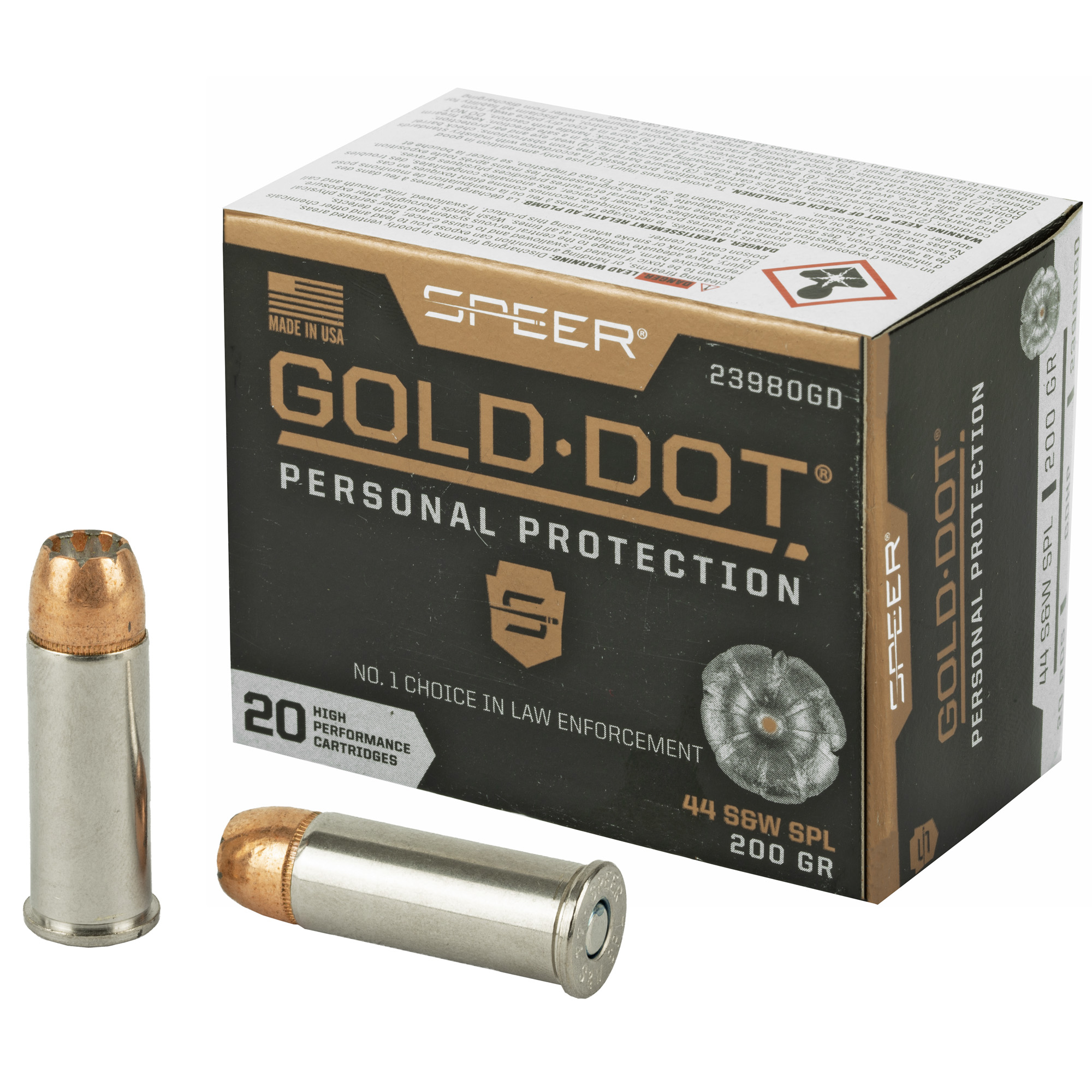 Spr Gold Dot 44spl 200 Grain HP 20/200 bulk ammo product image