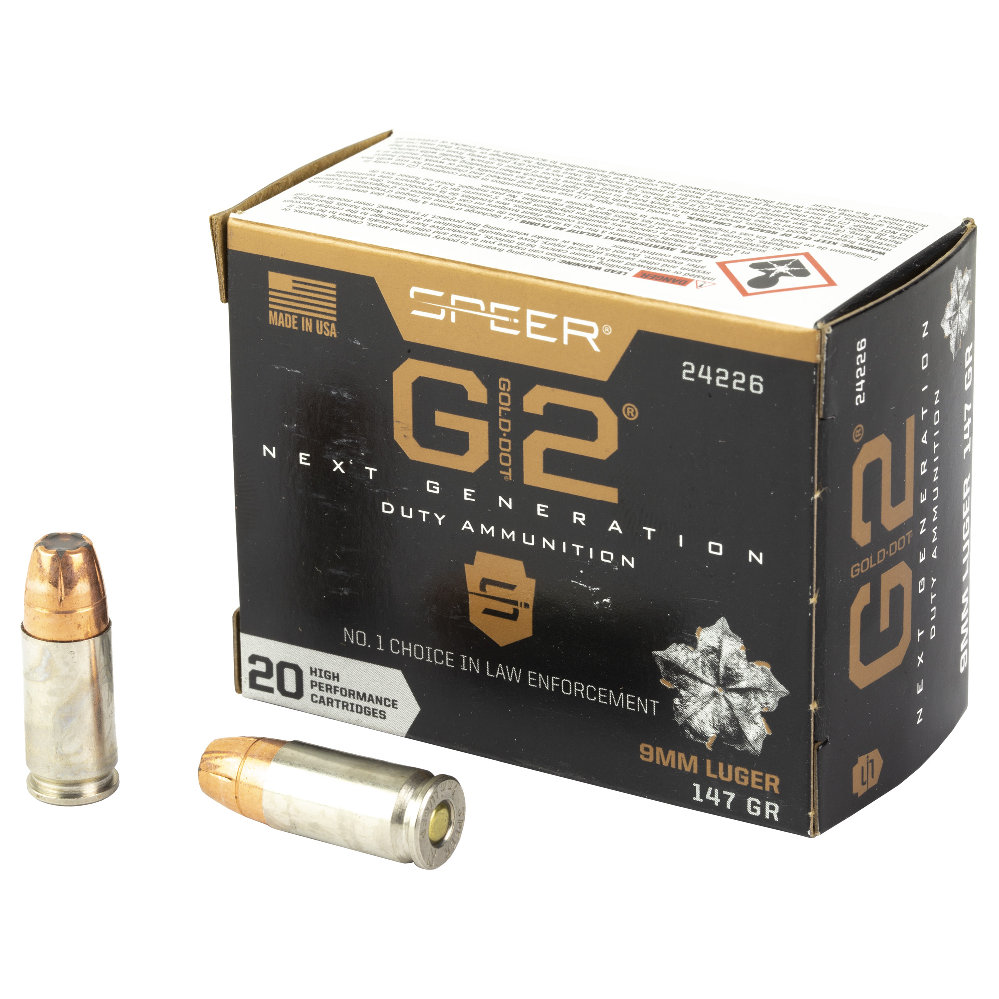 Spr Gold Dot G2 9mm 147 Grain 20/200 bulk ammo product image