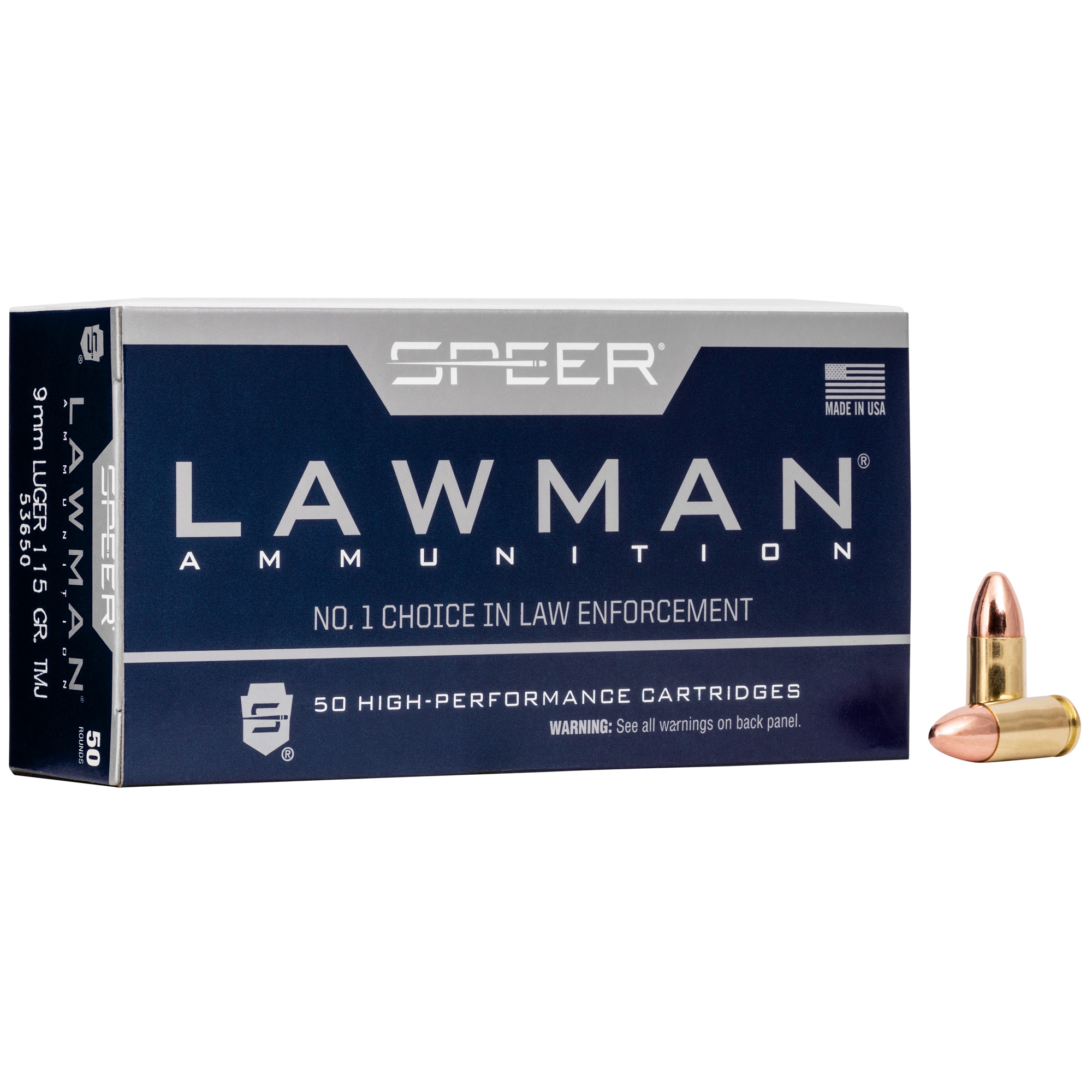 Spr Lawman 9mm 115 Grain TMJ 50/1000 bulk ammo product image