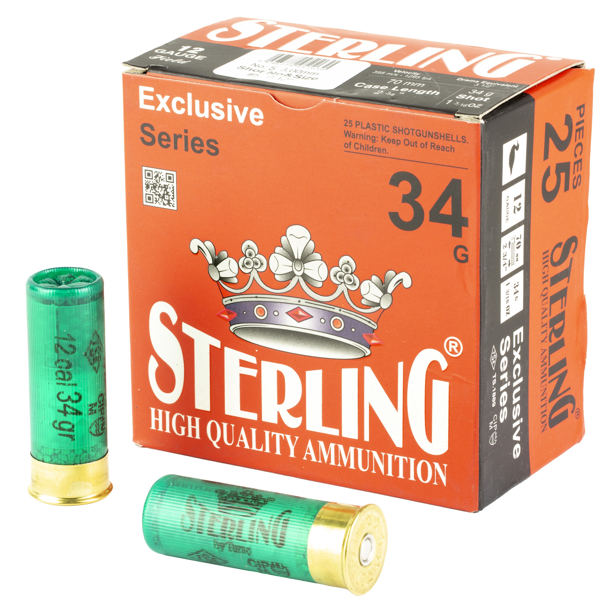 Sterling Exclsv 12 Gauge 2.75″ #5 25/250 bulk ammo product image