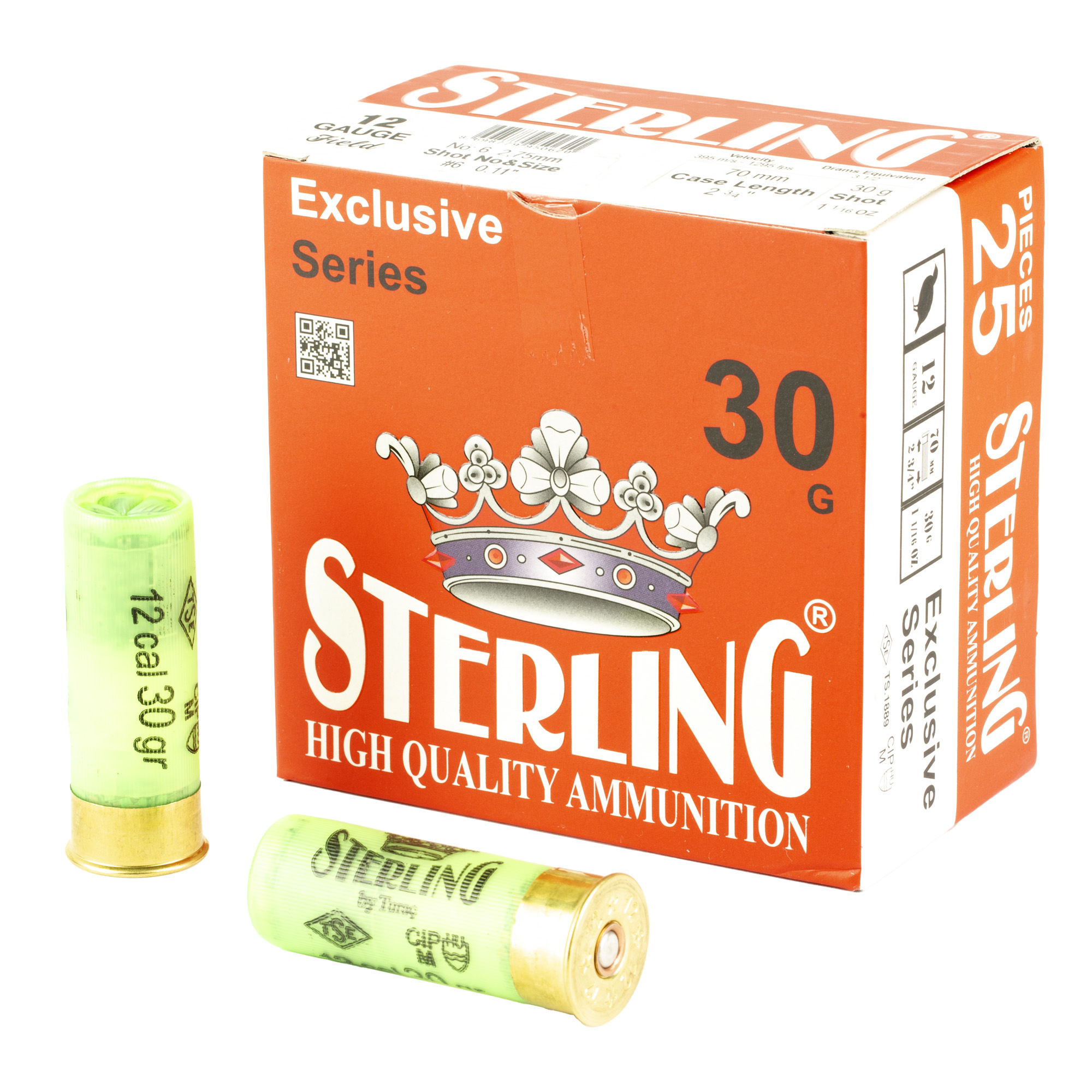 Sterling Exclsv 12 Gauge 2.75″ #6 25/250 bulk ammo product image