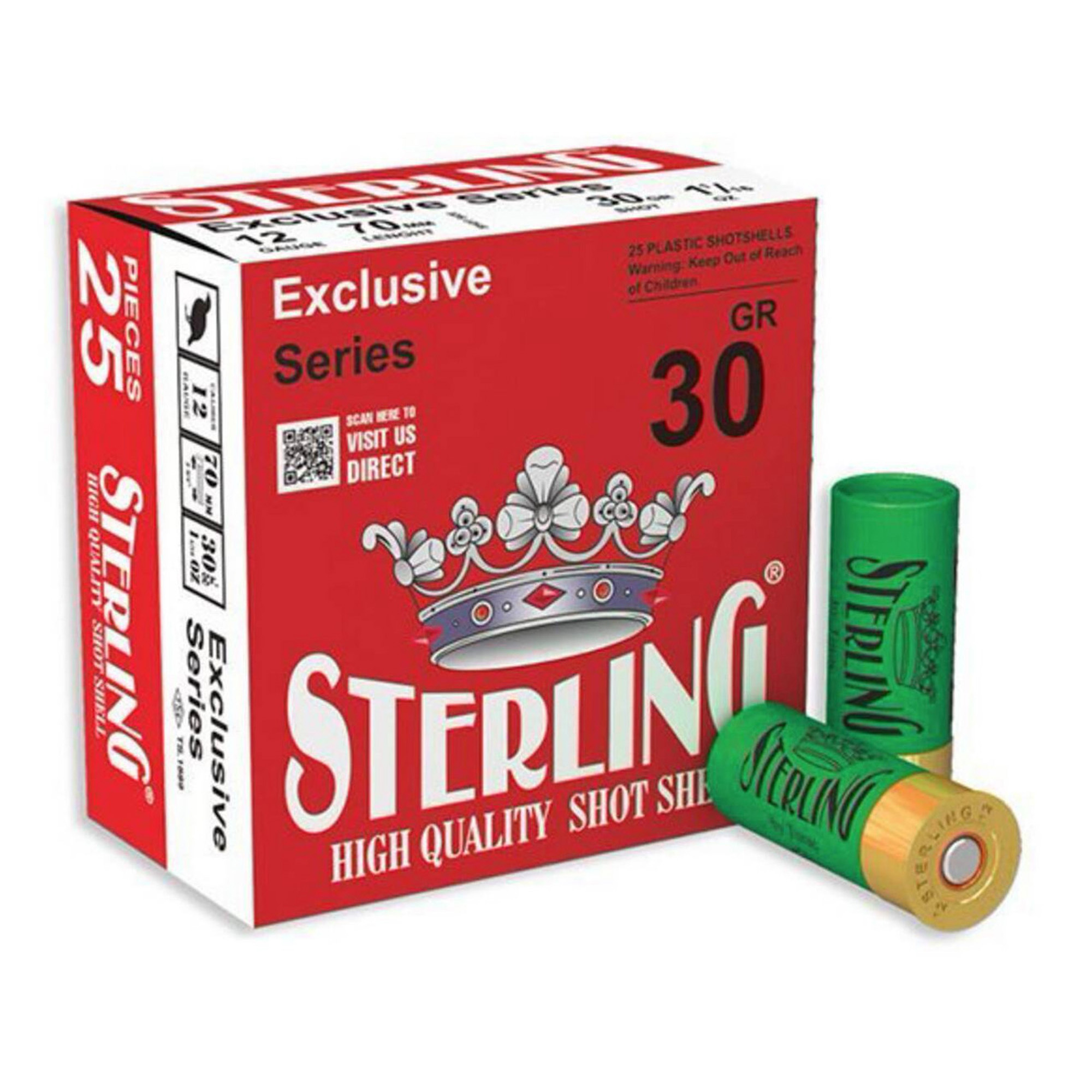 Sterling Exclsv 12 Gauge 2.75″ #8 25/250 bulk ammo product image