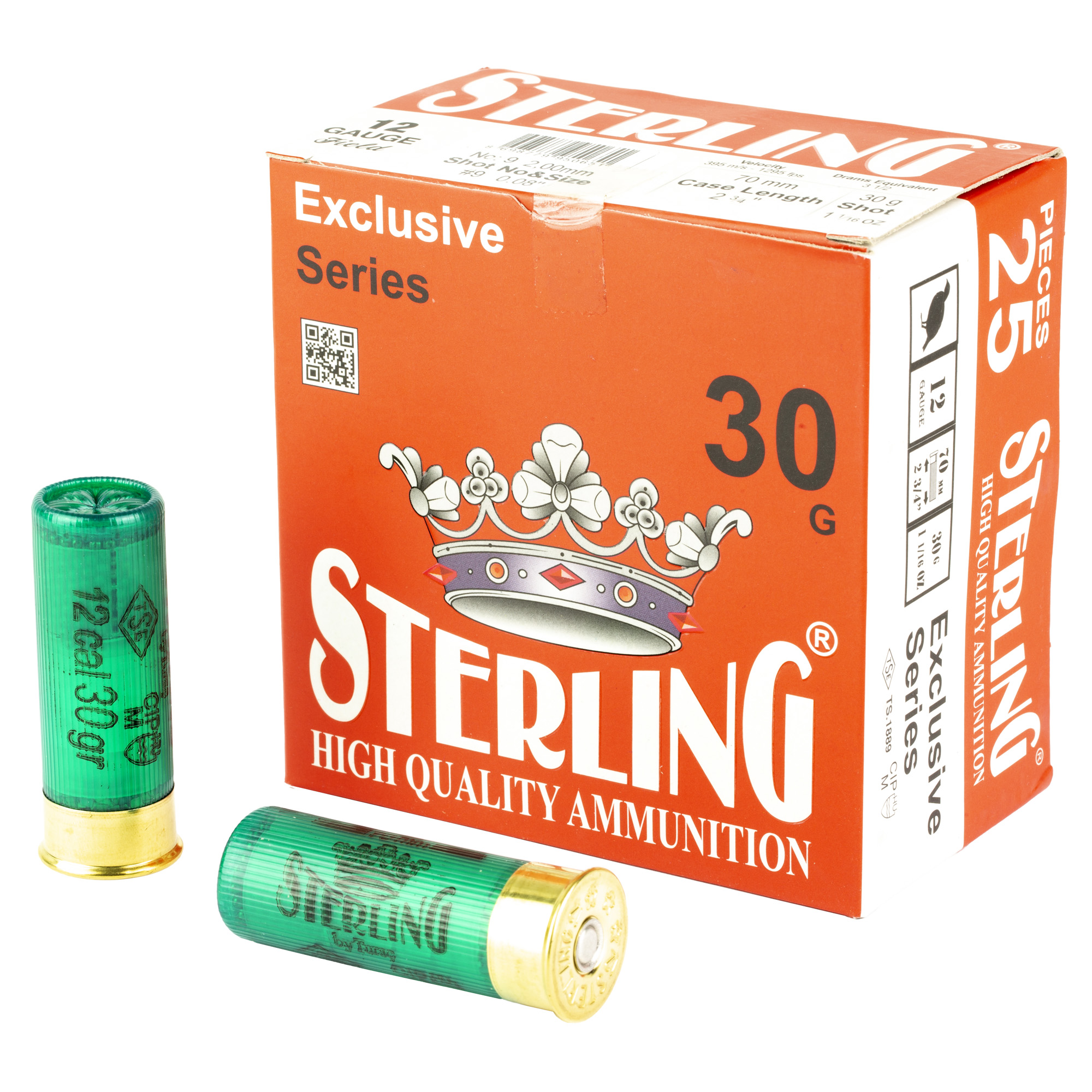 Sterling Exclsv 12 Gauge 2.75″ #9 25/250 bulk ammo product image