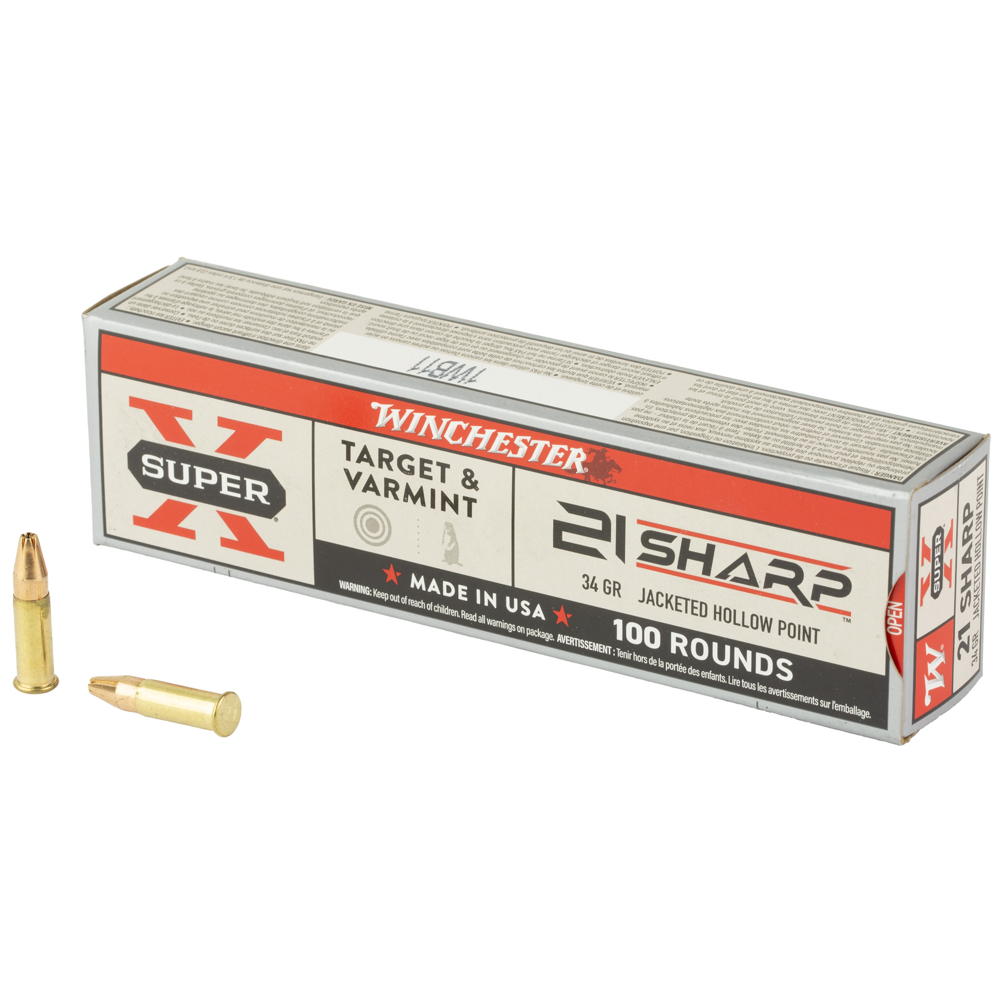 Winchester 21 Sharp Superx 34 Grain 100/2000 bulk ammo product image