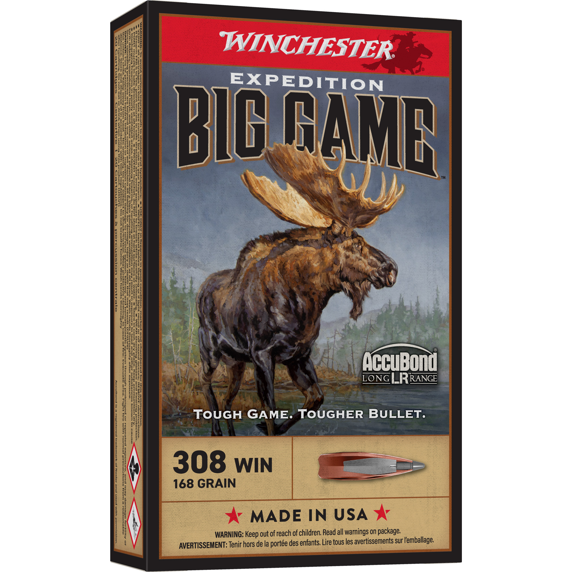 Winchester 308win 168 Grain Accubond LR 20/200 bulk ammo product image