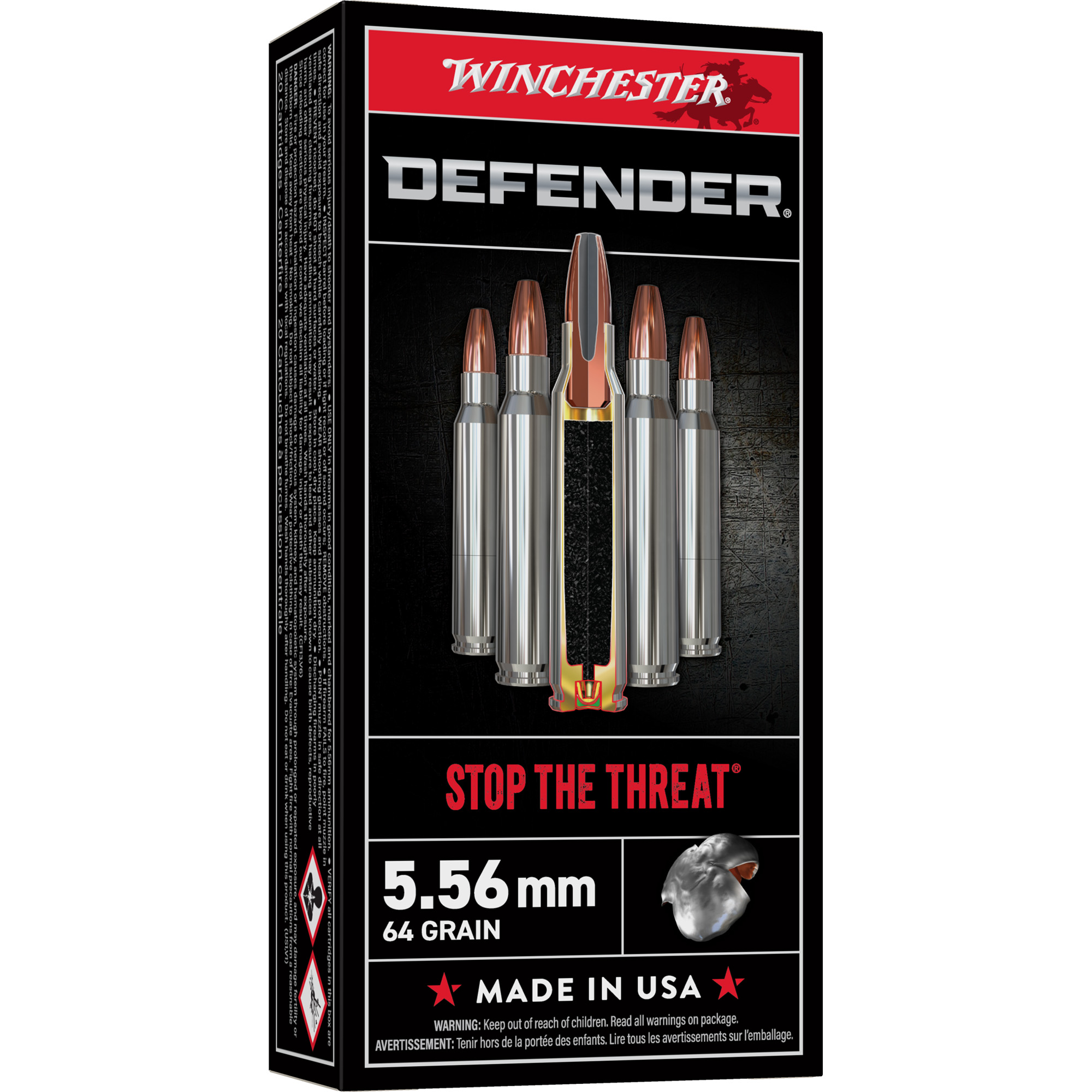 Winchester 5.56mm 64 Grain Bonded Sb 20/200 bulk ammo product image