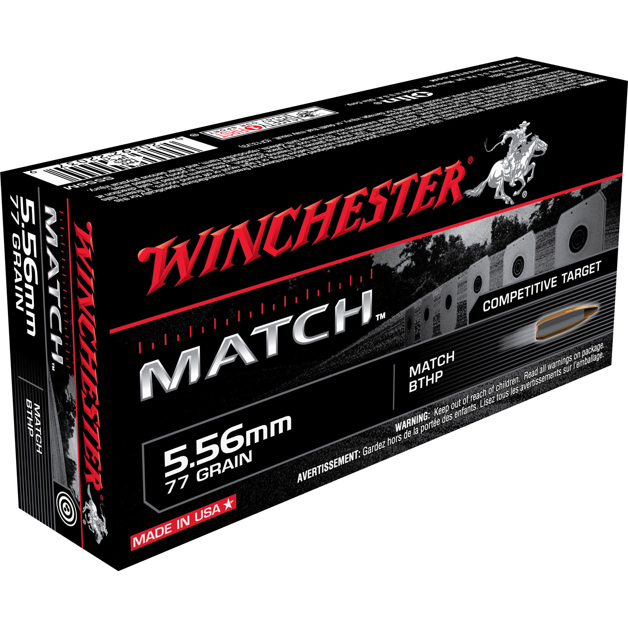 Winchester 5.56mm 77 Grain Match BTHP 20/200 bulk ammo product image