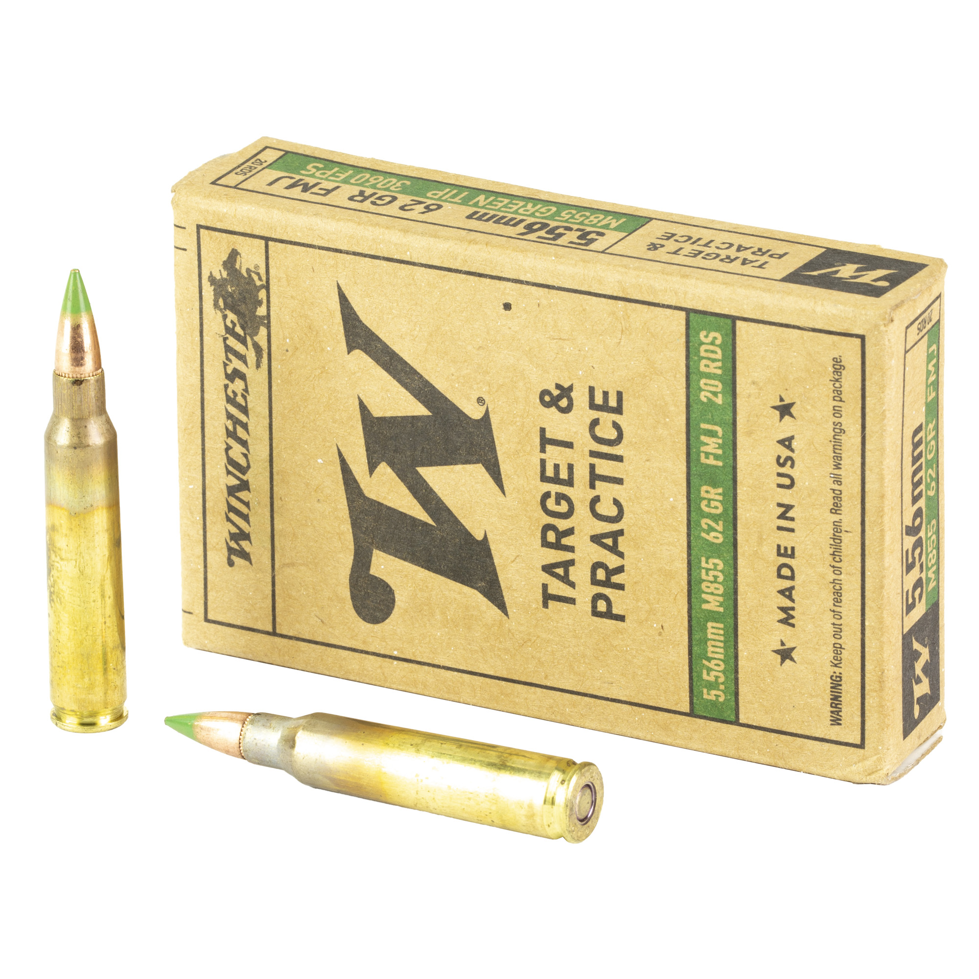 Winchester 556 M855 62 Grain FMJ Grntip 20/1000 bulk ammo product image