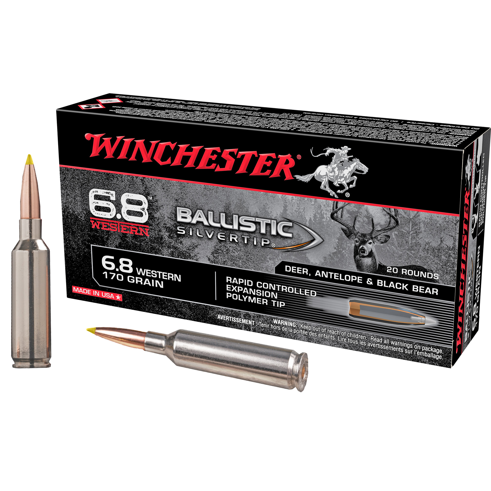 Winchester 6.8 Wstn Blstc Tip 170 Grain 20/200 bulk ammo product image