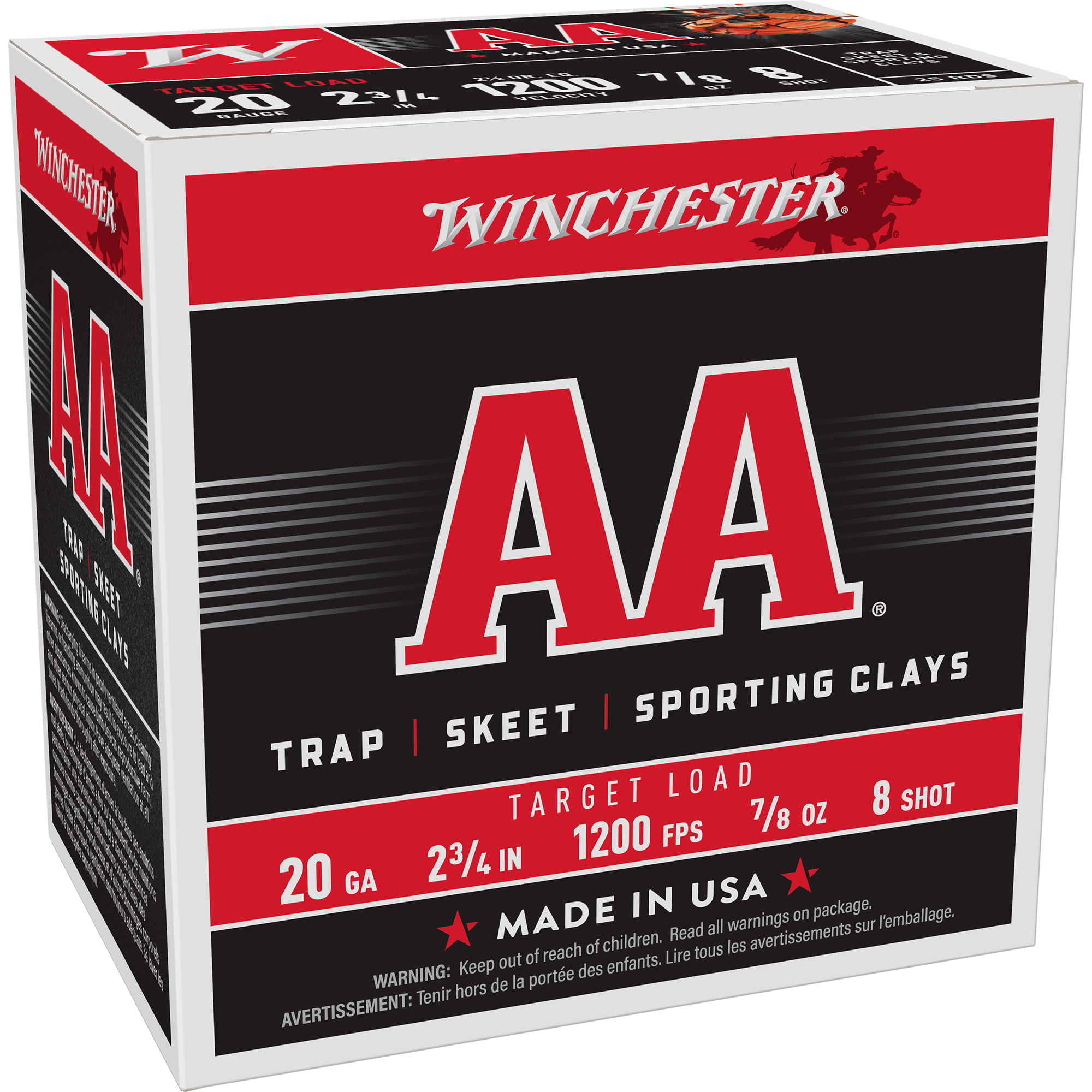 Winchester Aa 20 Gauge 2.75″ #8 25/250 bulk ammo product image