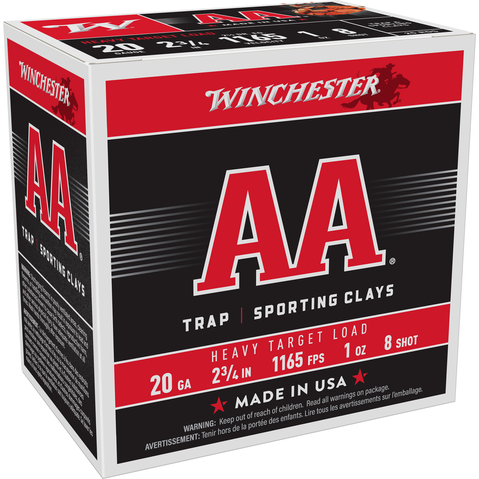Winchester Aa Hvy Trgt 20 Gauge 2.75″ #8 25/250 bulk ammo product image