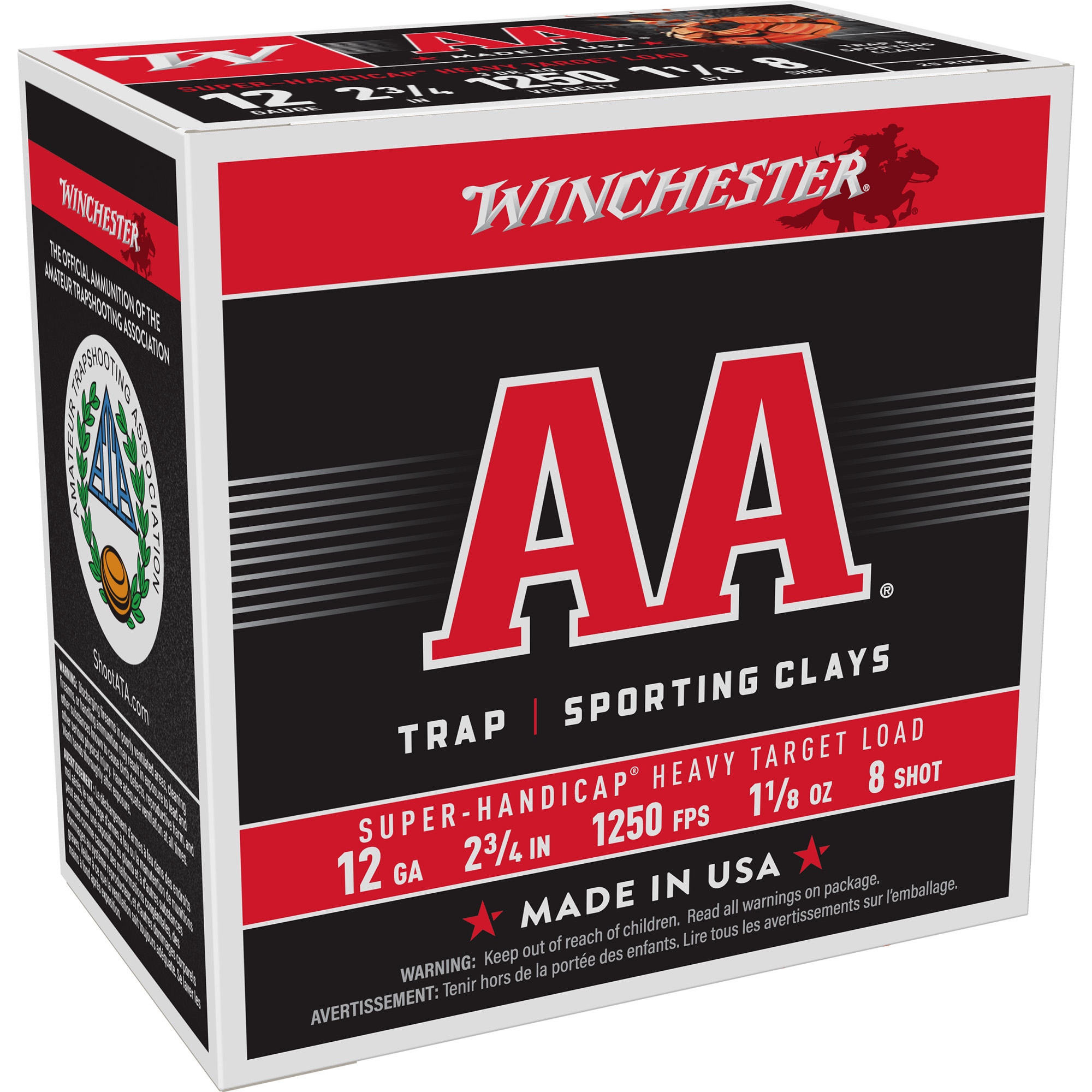 Winchester Aa Sh 12 Gauge 2.75″ #8 25/250 bulk ammo product image